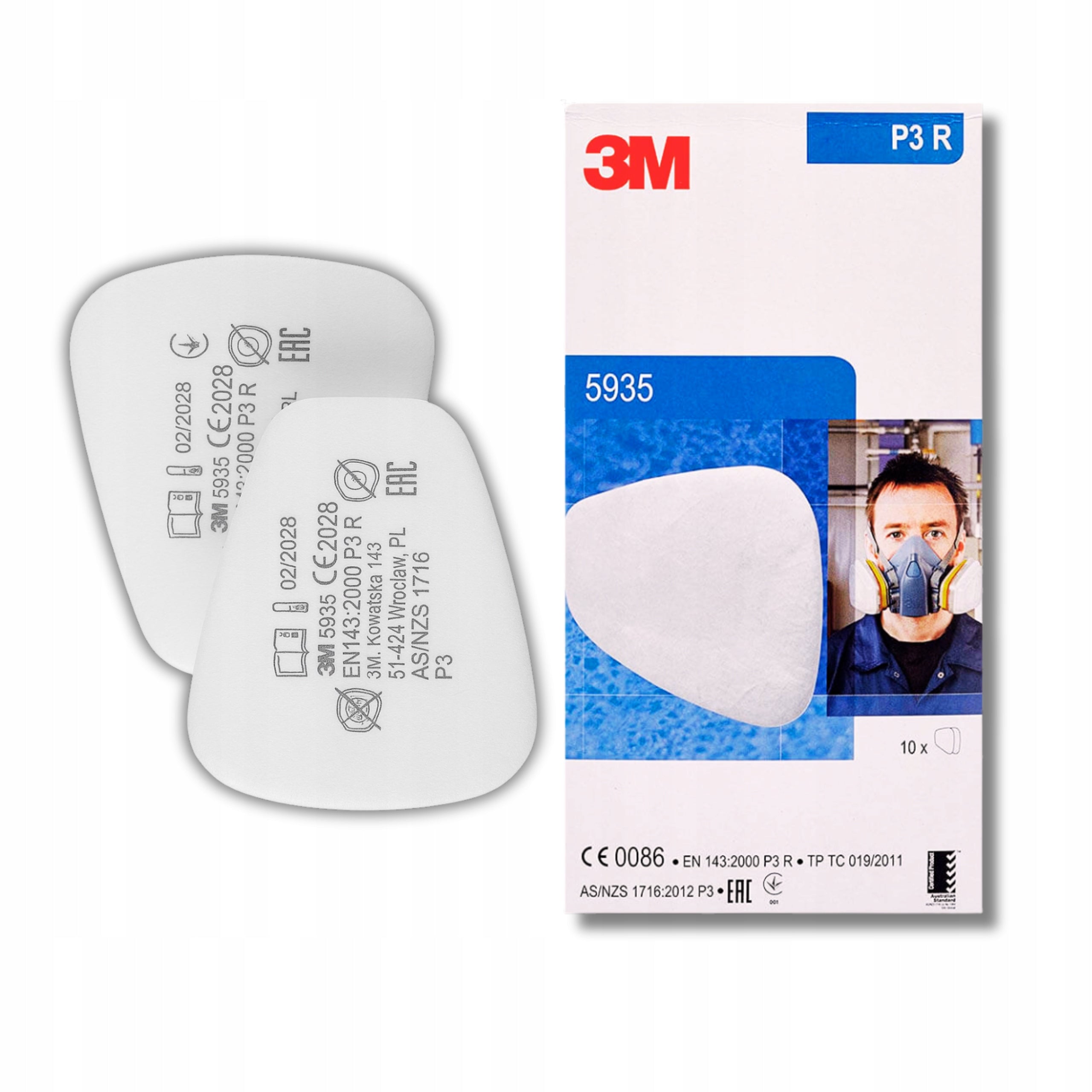 Filter 3M 5935 P3 2 pcs for absorber 3M 6055 6059 6057 dust smoke fog mold