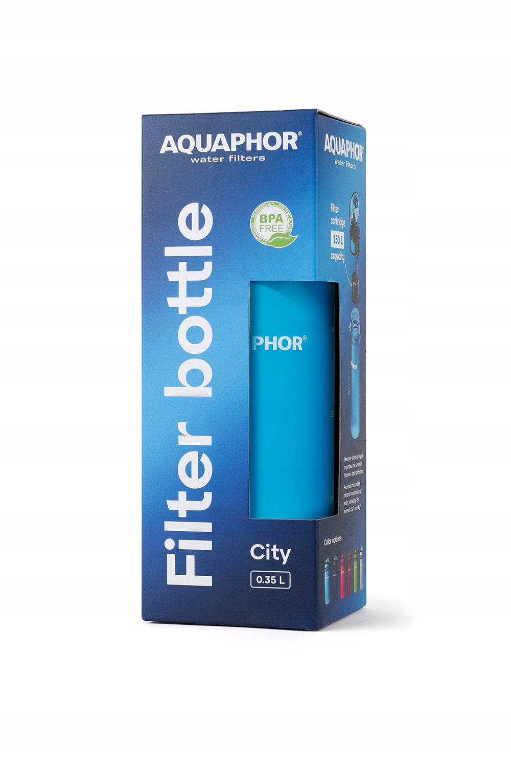 Filter Bottle AQUAPHOR CITY + 3 Drinking Water Filters 350 ml Blue Manufacturer code 5904121136523