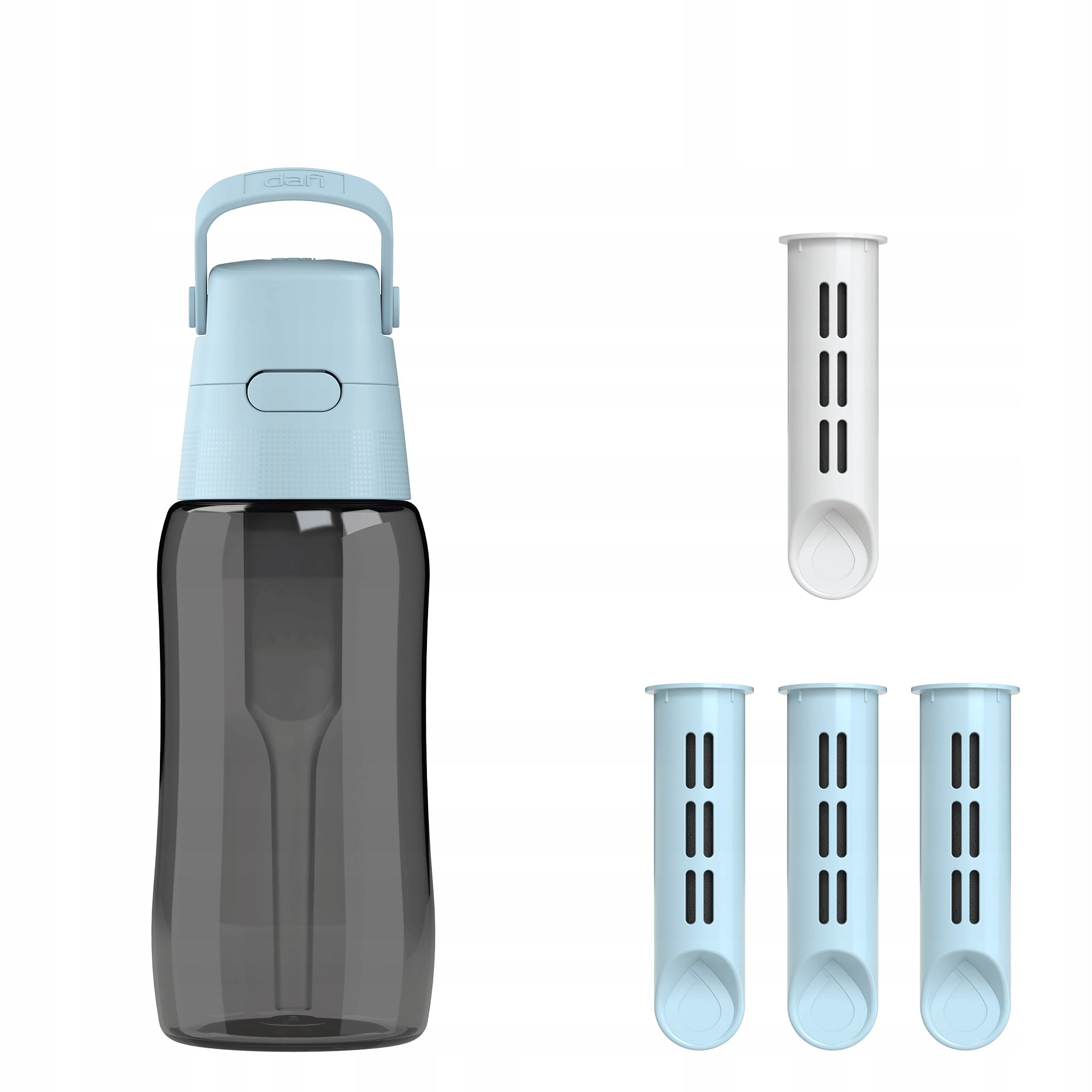 Filter Bottle Dafi SOLID 0,5 Dove Blue Tank Black 4x Filter