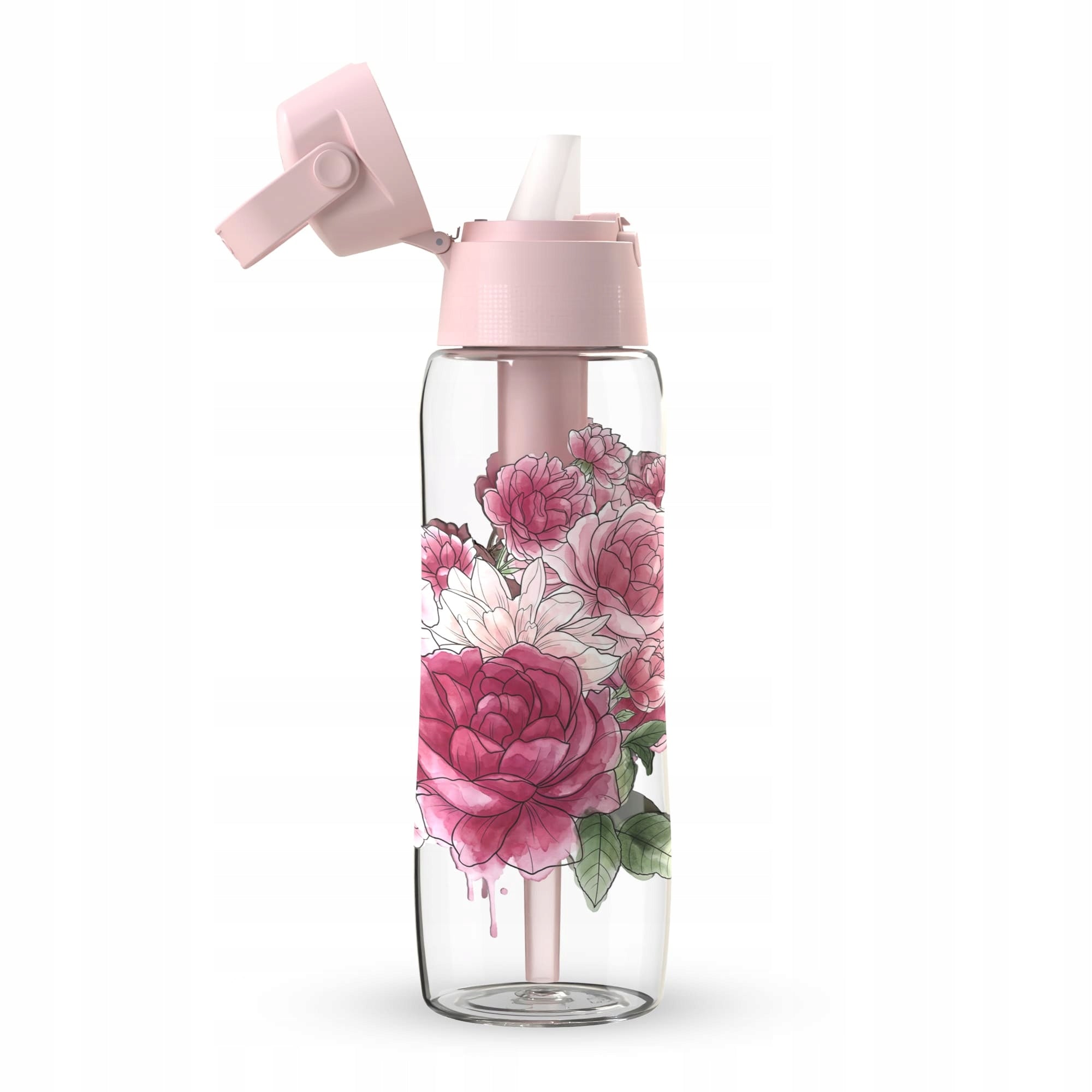 Filter Bottle Dafi SOLID 0,7 Baby Pink with Filter Flowers UV Printing Packaging status original