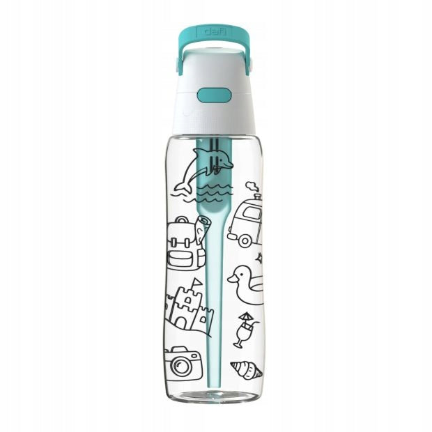 Filter Bottle Dafi SOLID 0,7 Turquoise with Travel Filter UV Printing