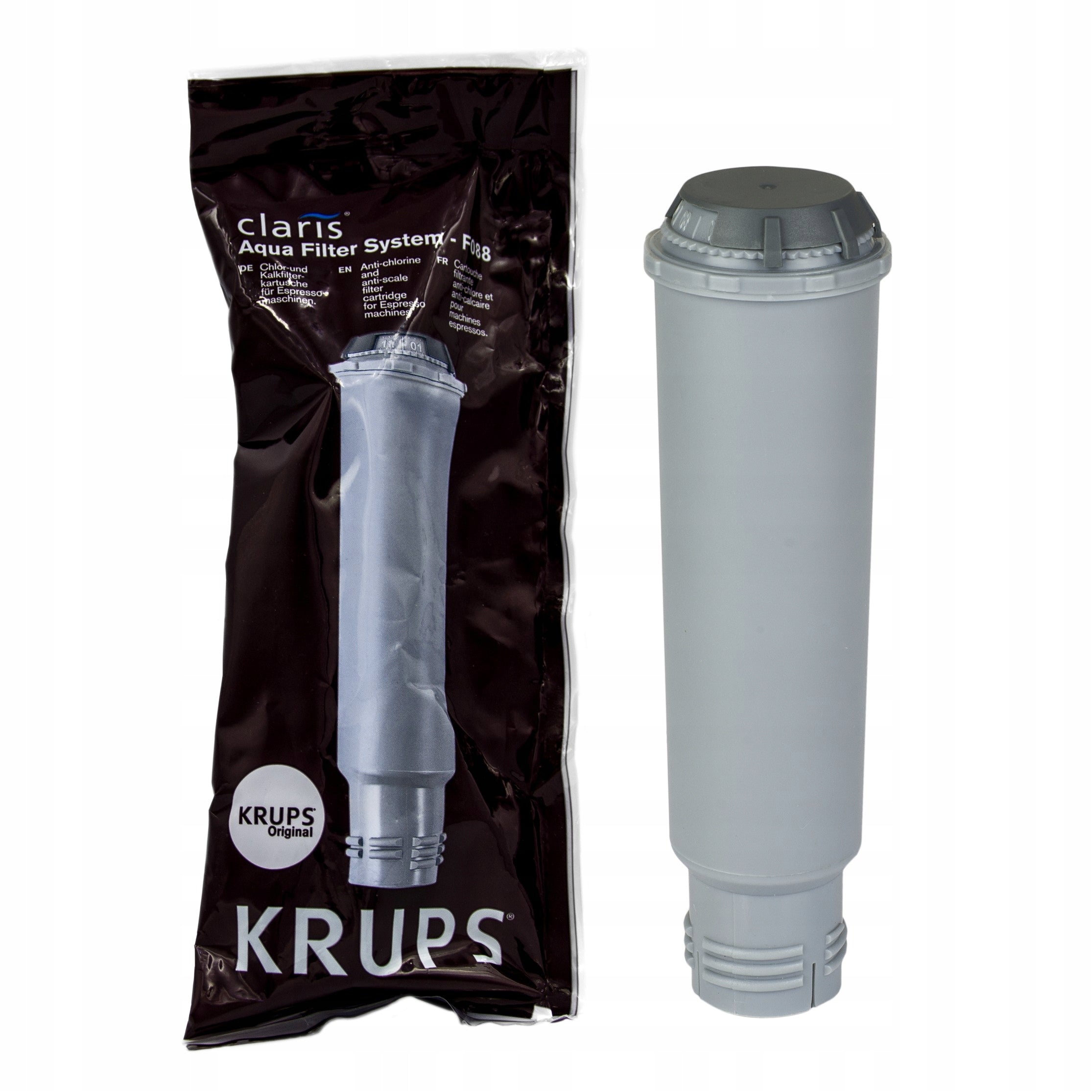 Filter F08801 For Krups Express + Descaler F054 + Liquid XS9000 (original) Brand Aqualogis