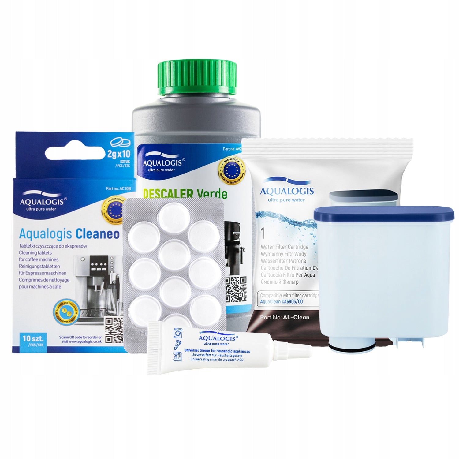 Filter For Saeco AL-Clean Machine + Descaler 250ml + Tablets + Grease
