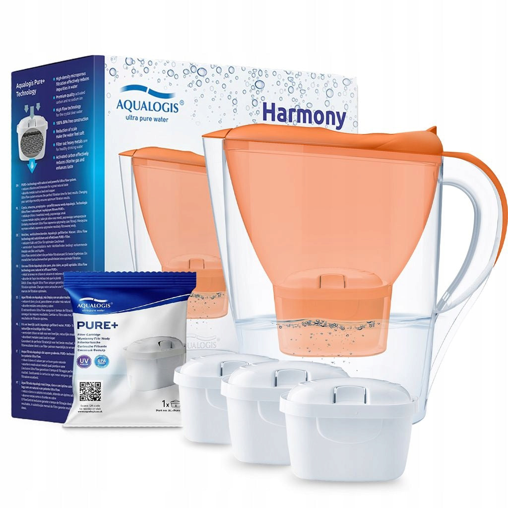 Filter Jug Aqualogis Harmony Orange, 2+1 Filters