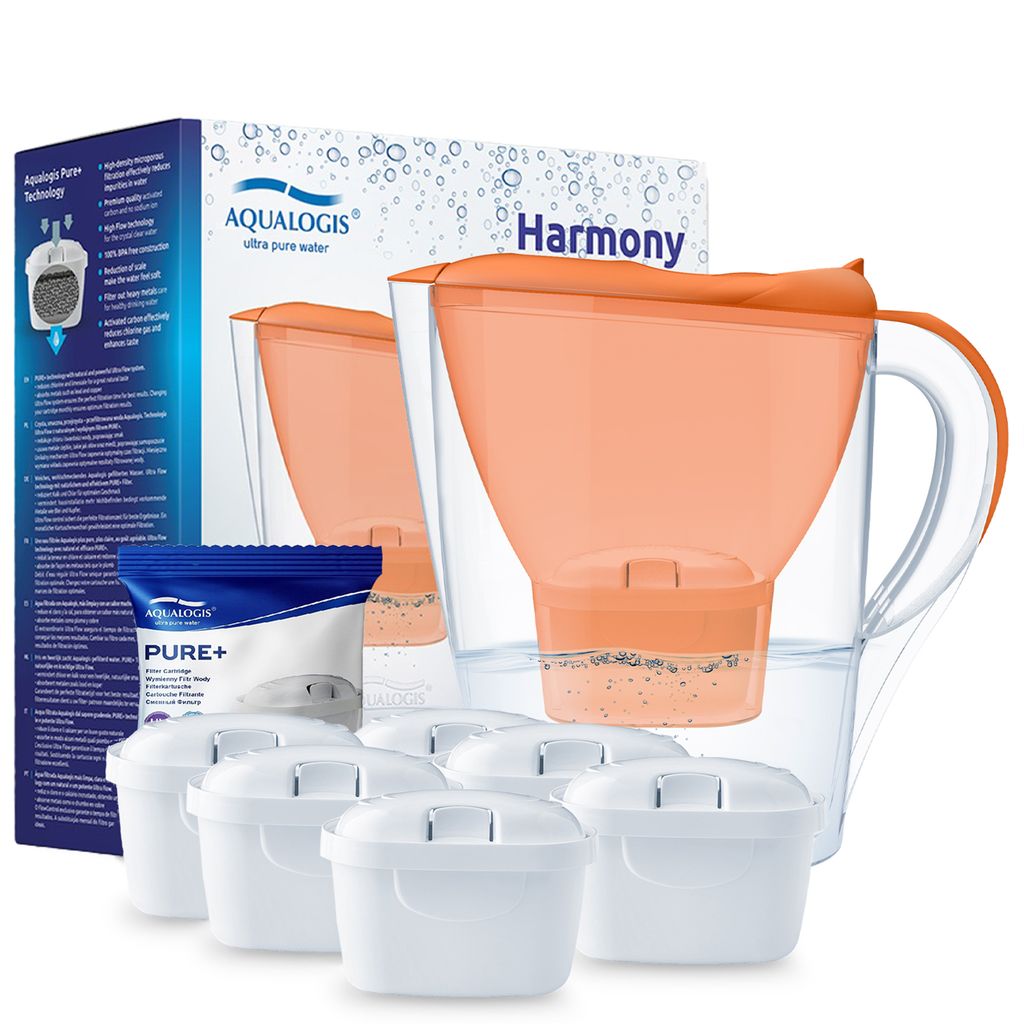 Filter Jug Aqualogis Harmony Orange, 5+1 Filters