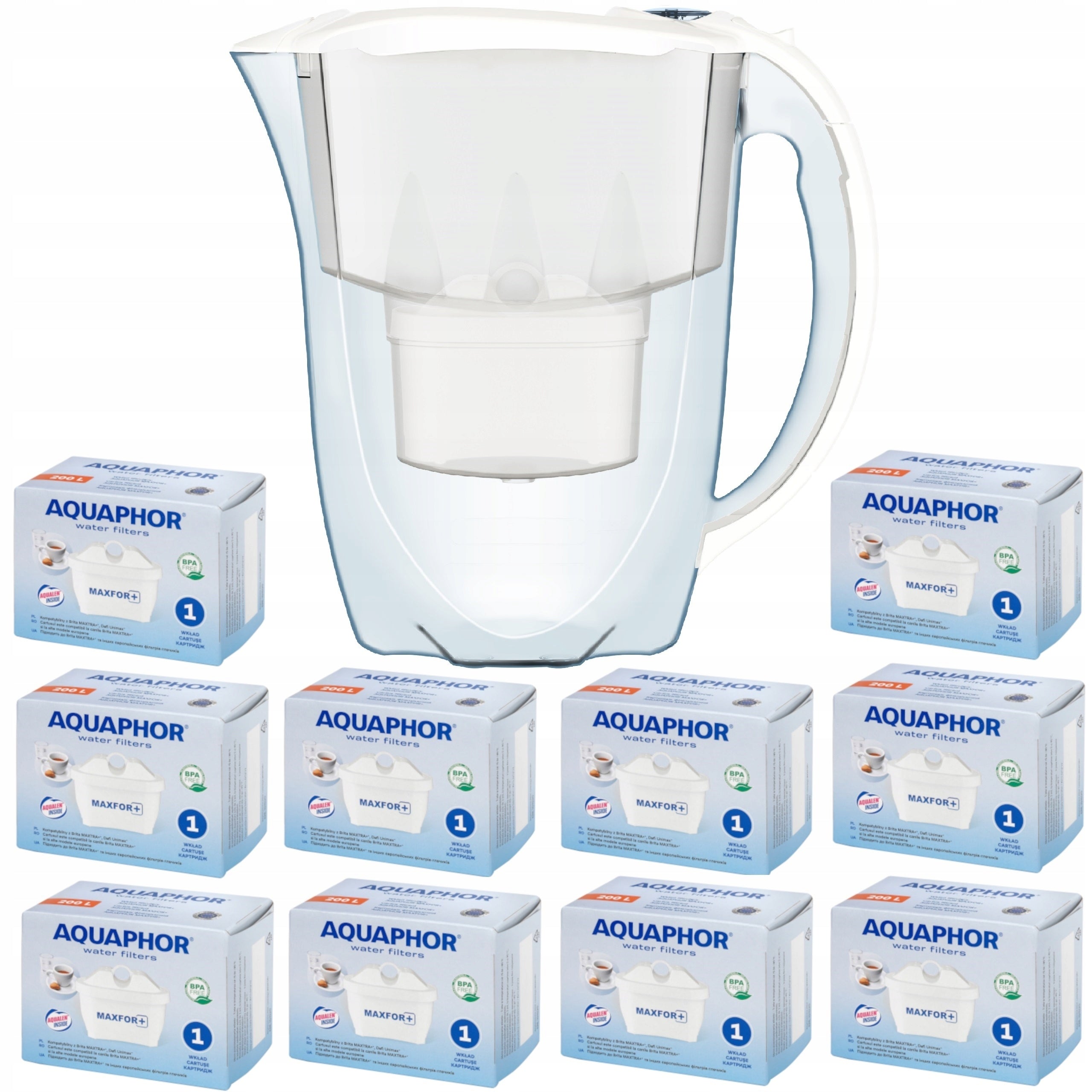 Filter Jug Aquaphor Amethyst 2,8L + 10 Cartridges White