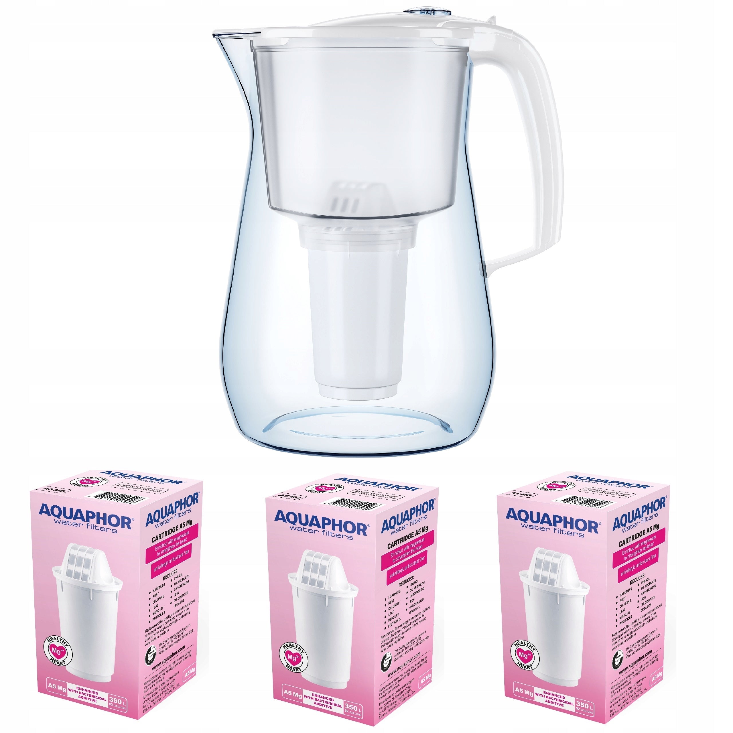 Filter Jug Aquaphor Provence White 4,2L Large, 3 Cartridges A5 Magnesium EAN (GTIN) 5904121130309