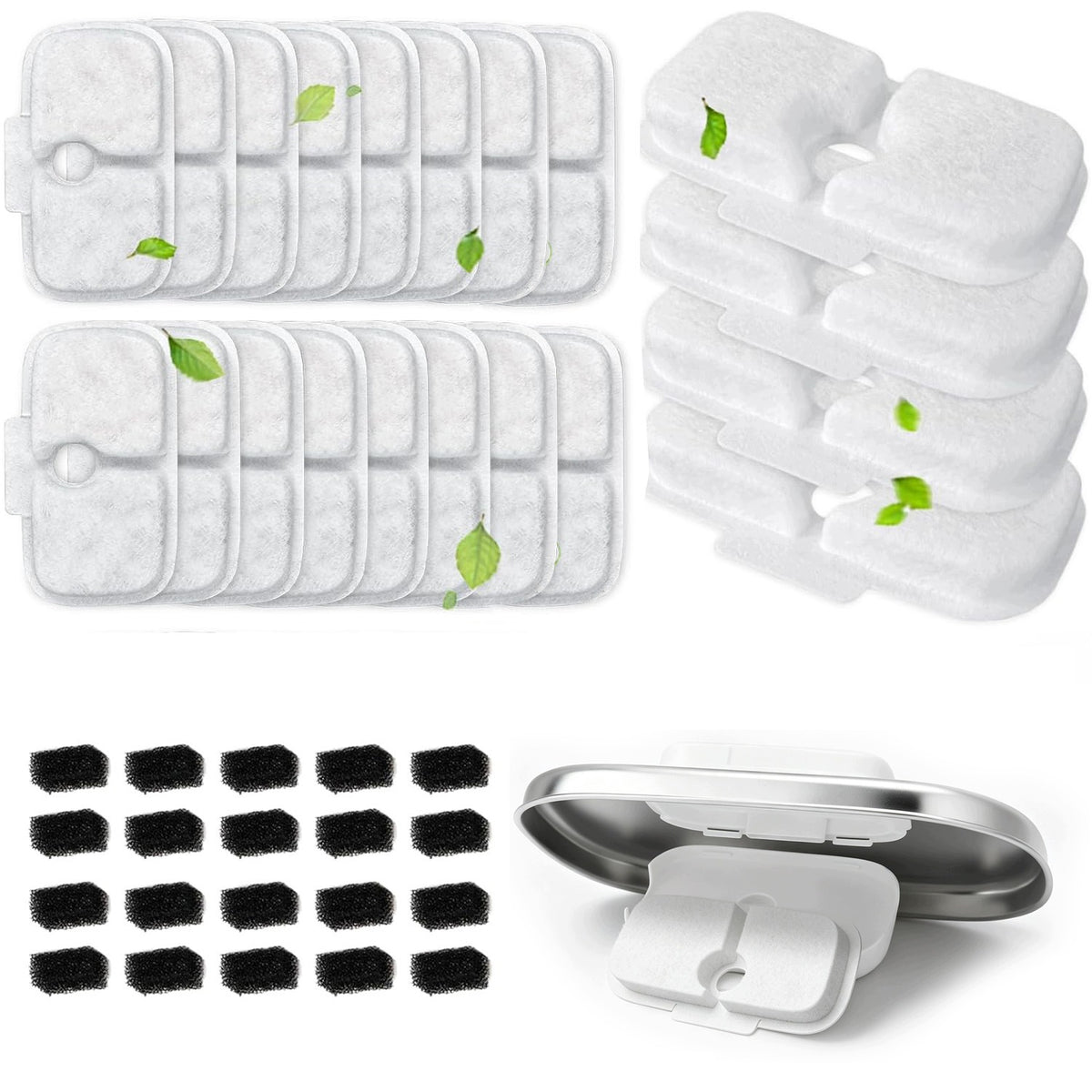 Filter Sponge Replacement For Cat Drinker Dog 20pcs White