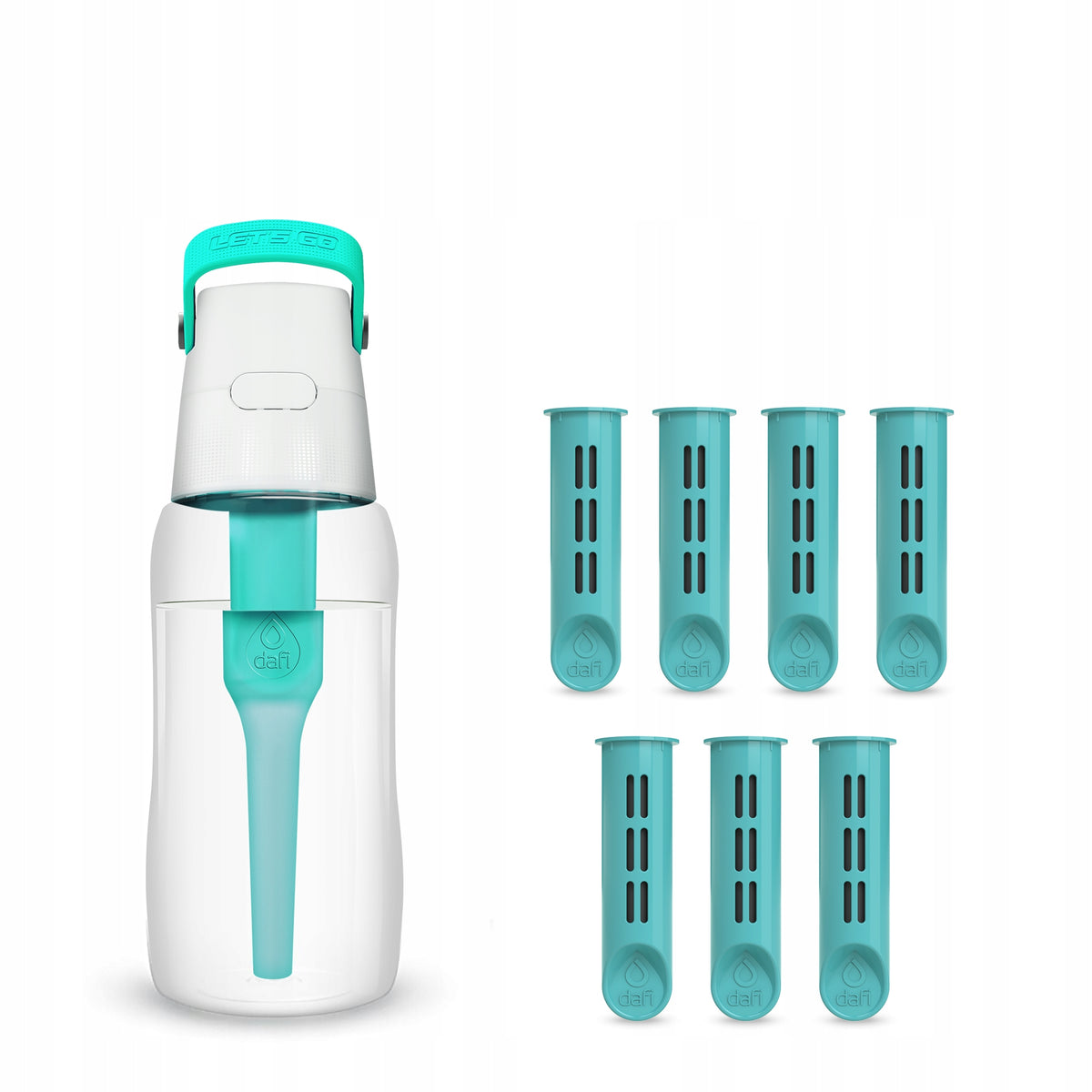 Filter Water Bottle Dafi SOLID 0,5 l Turquoise Green with 7 Filters