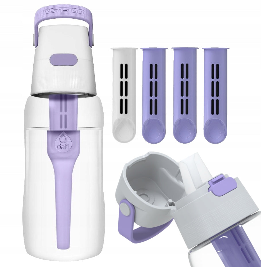 Filter bottle 4 filters Dafi Solid 0,5l lavender
