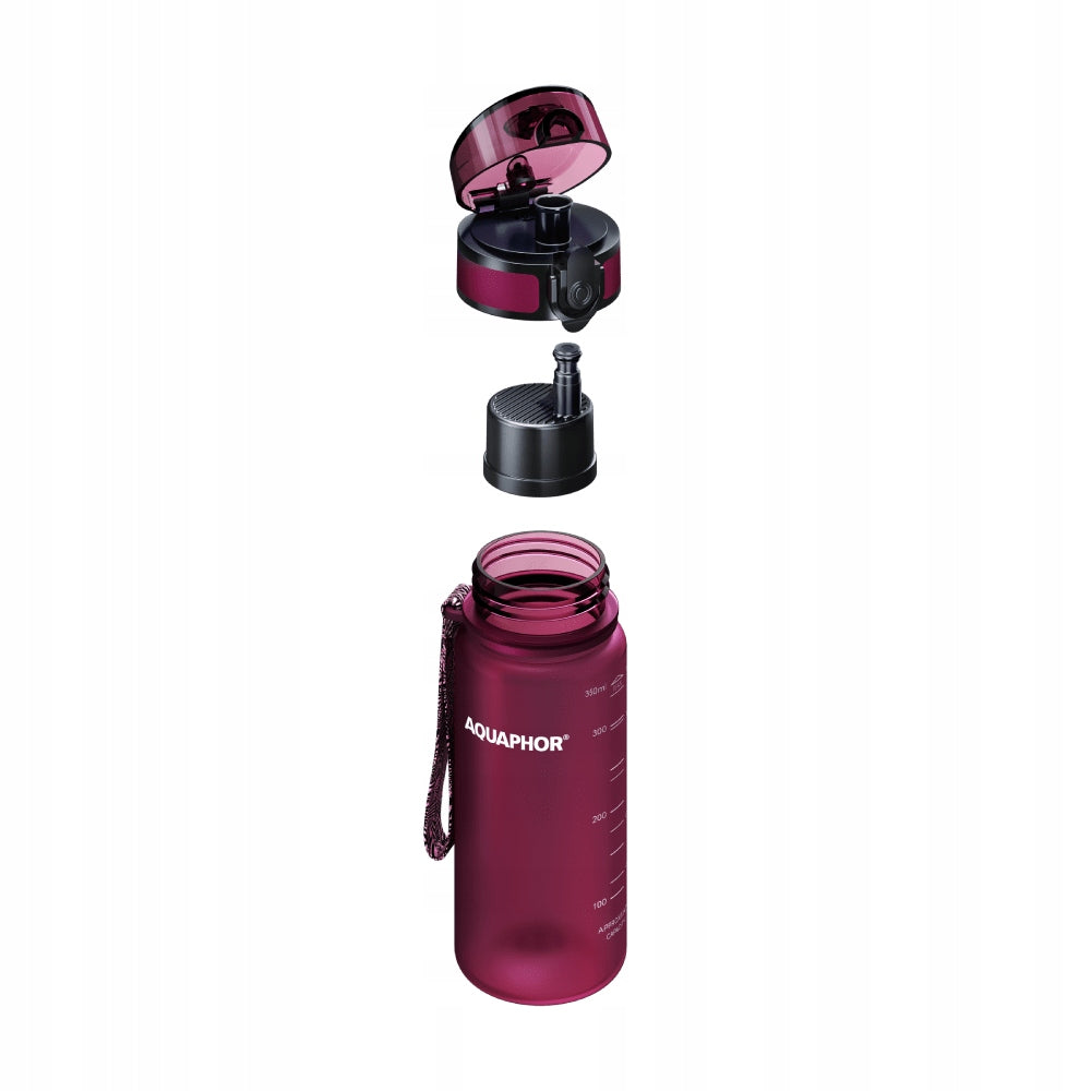 Filter bottle Aquaphor City 0,35 l with 5 filters, burgundy Manufacturer code 5904121136608