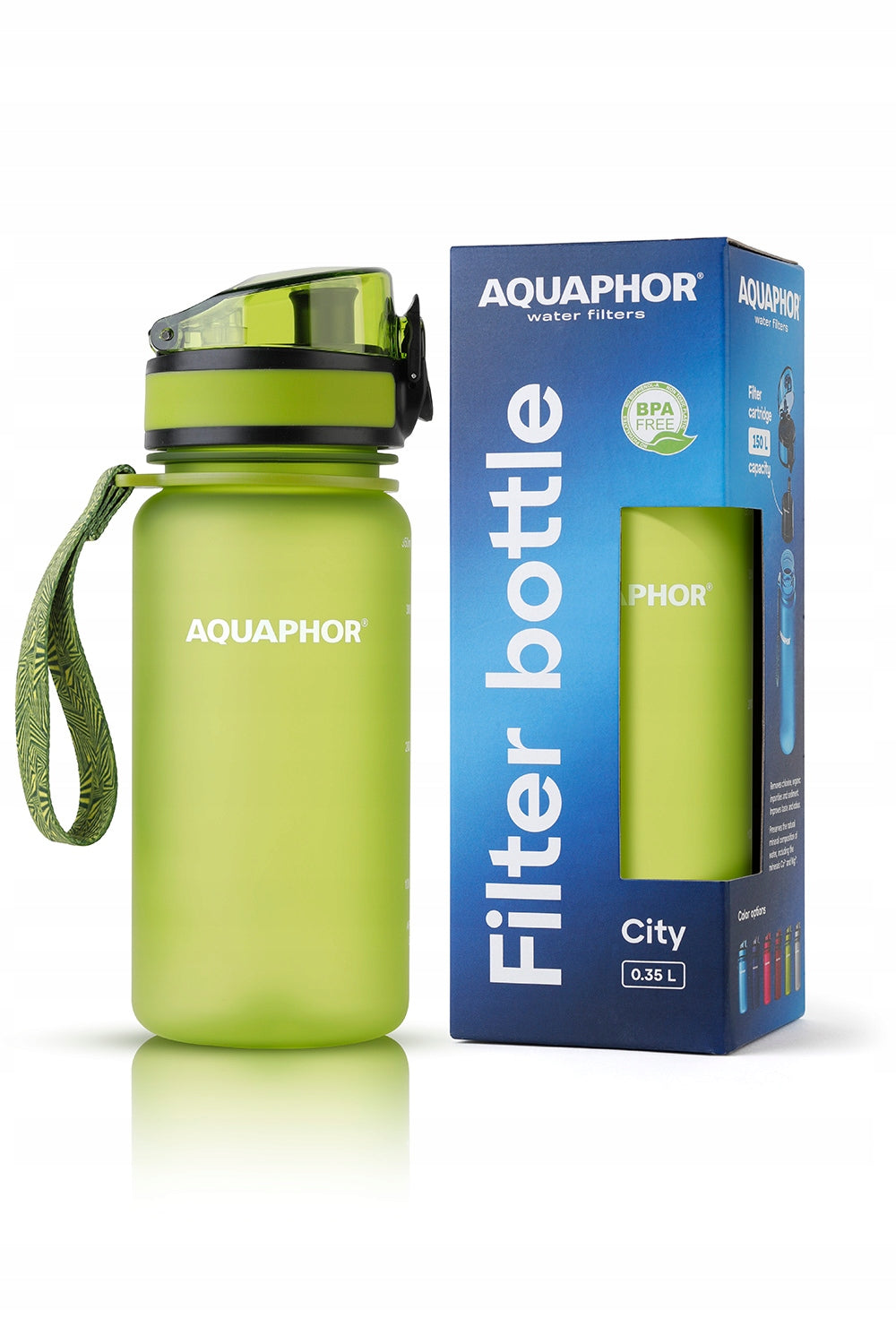 Filter bottle Aquaphor City 0,350 ml green with filter