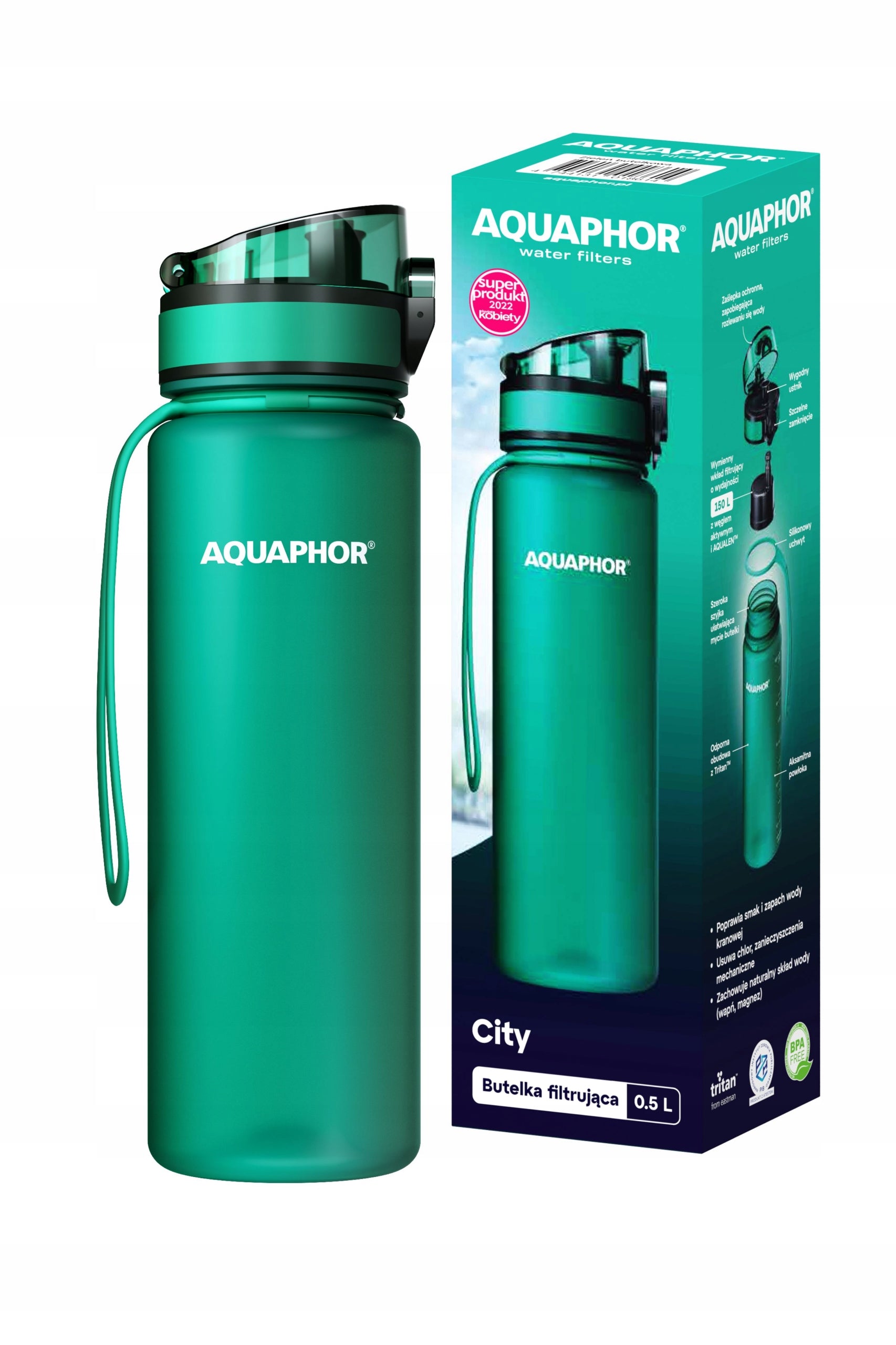 Filter bottle Aquaphor City 0,5 l dark green (4744131018614)