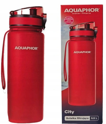 Filter bottle Aquaphor City 0,5 l red
