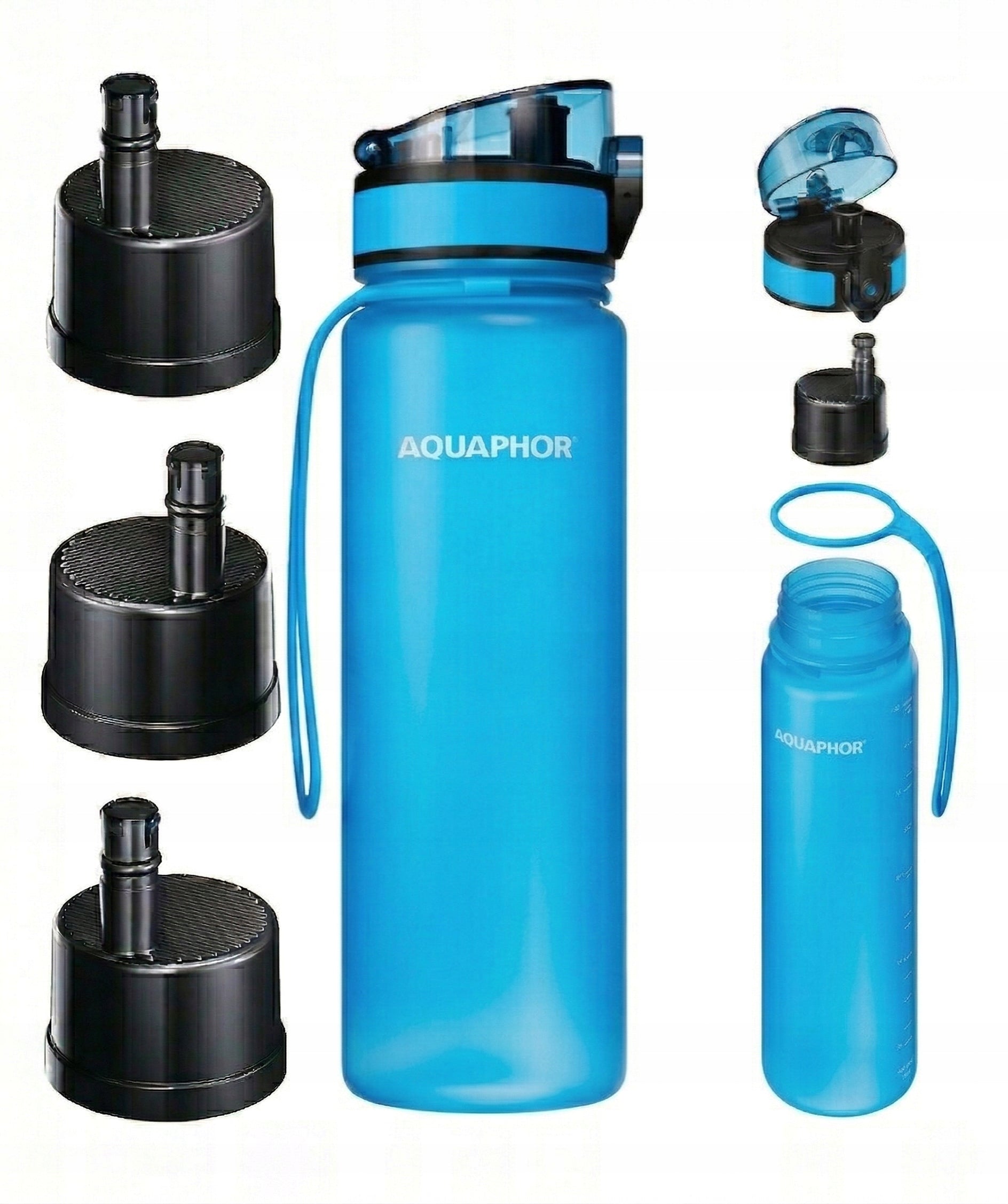 Filter bottle Aquaphor City 0,8 l blue + 3 refills
