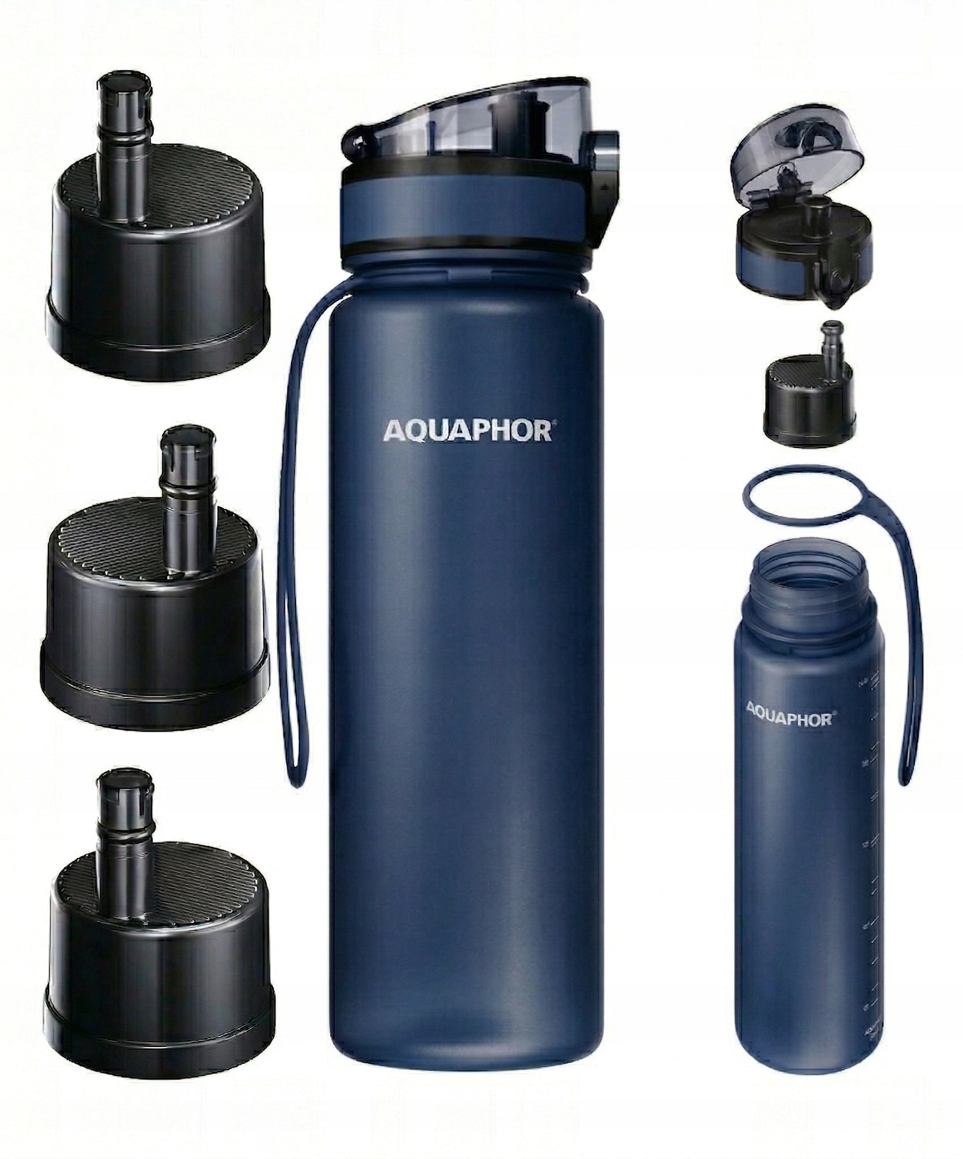 Filter bottle Aquaphor City 0,8 l navy blue + 3 refills
