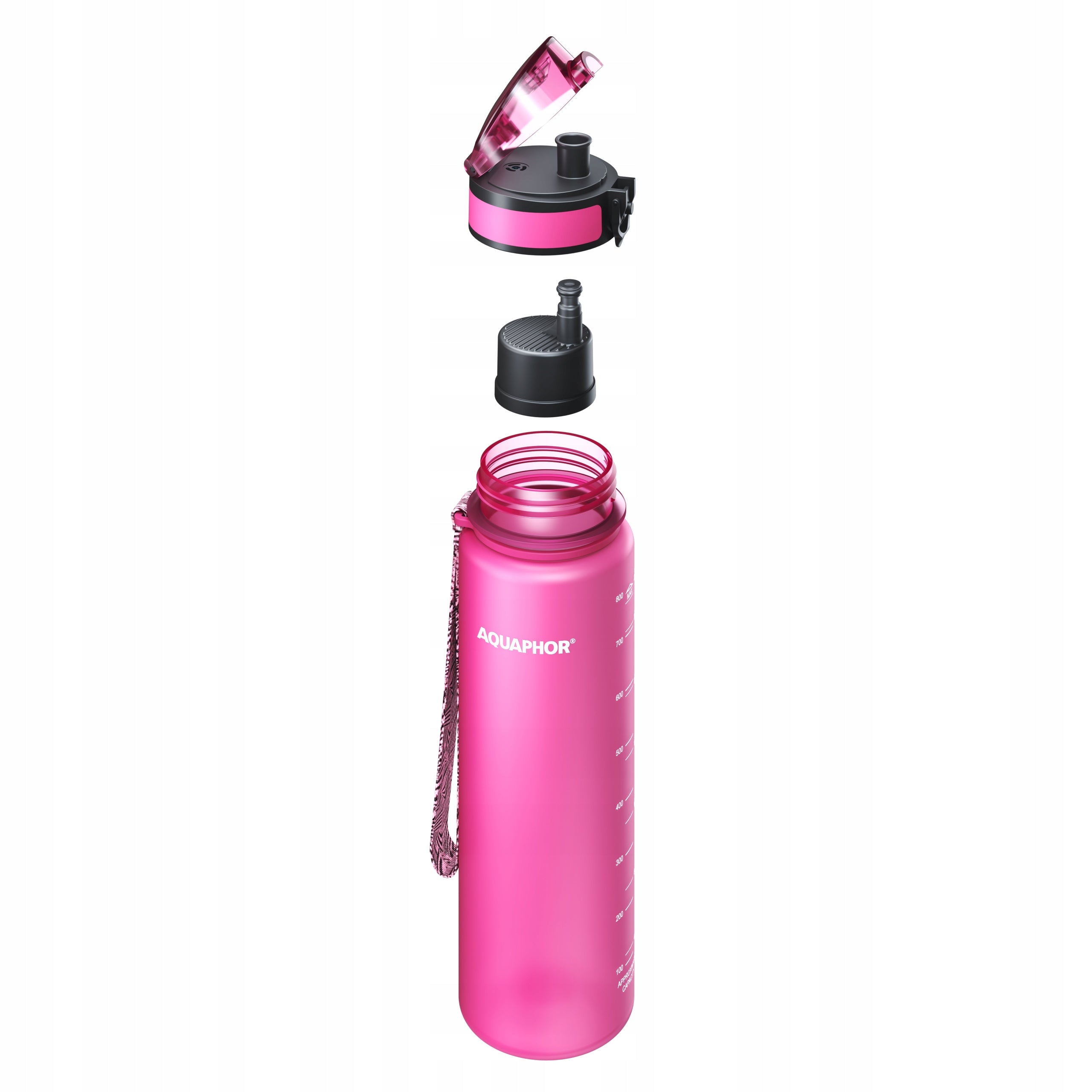 Filter bottle Aquaphor City 0,8 l pink + 3 refills Packaging status original