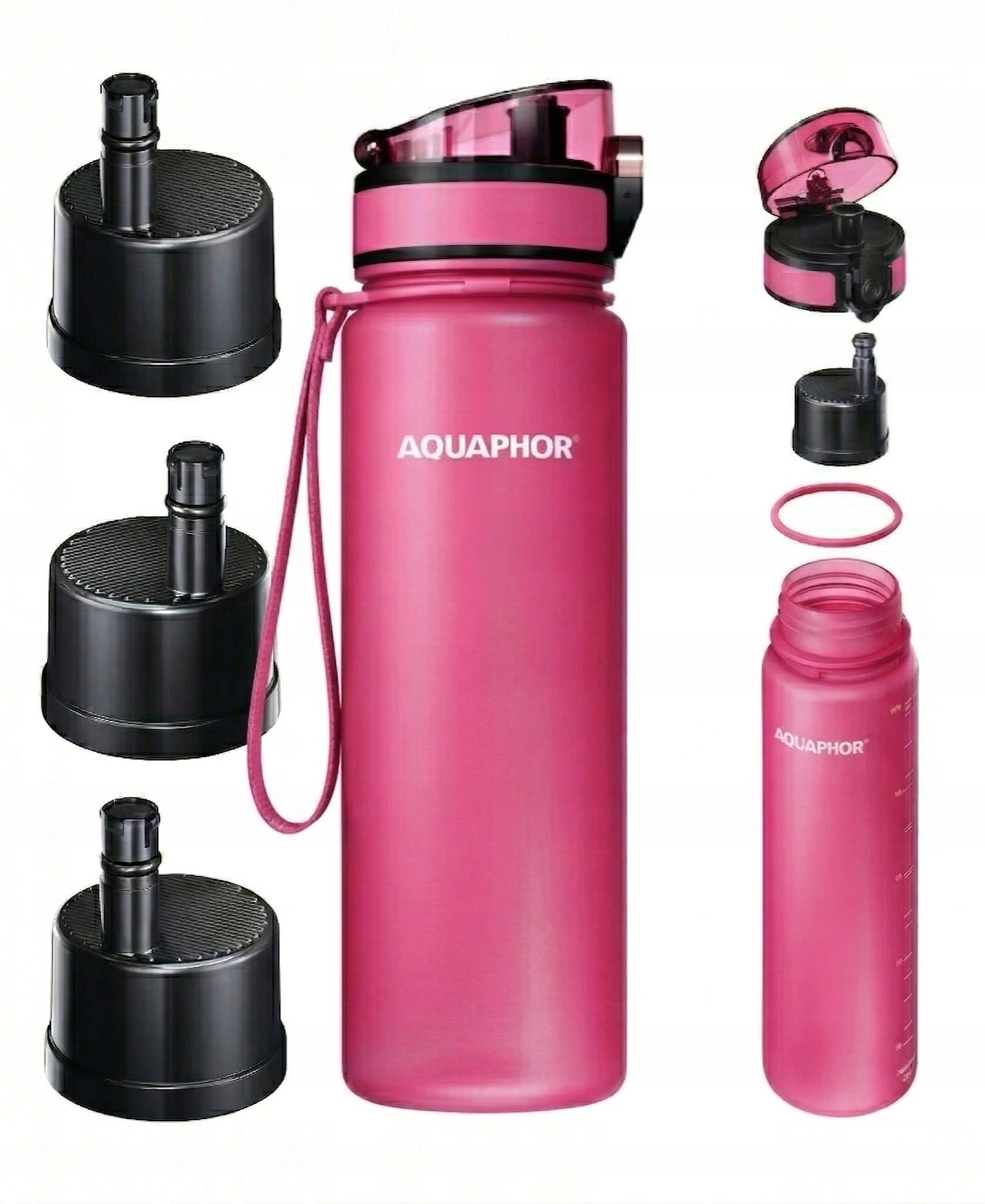 Filter bottle Aquaphor City 0,8 l pink + 3 refills