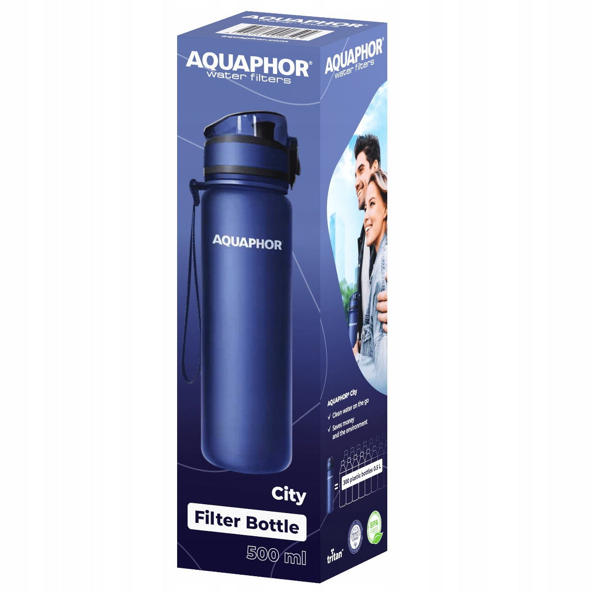 Filter bottle Aquaphor City 500 ml navy blue + 3 refills Manufacturer code 5904121131061