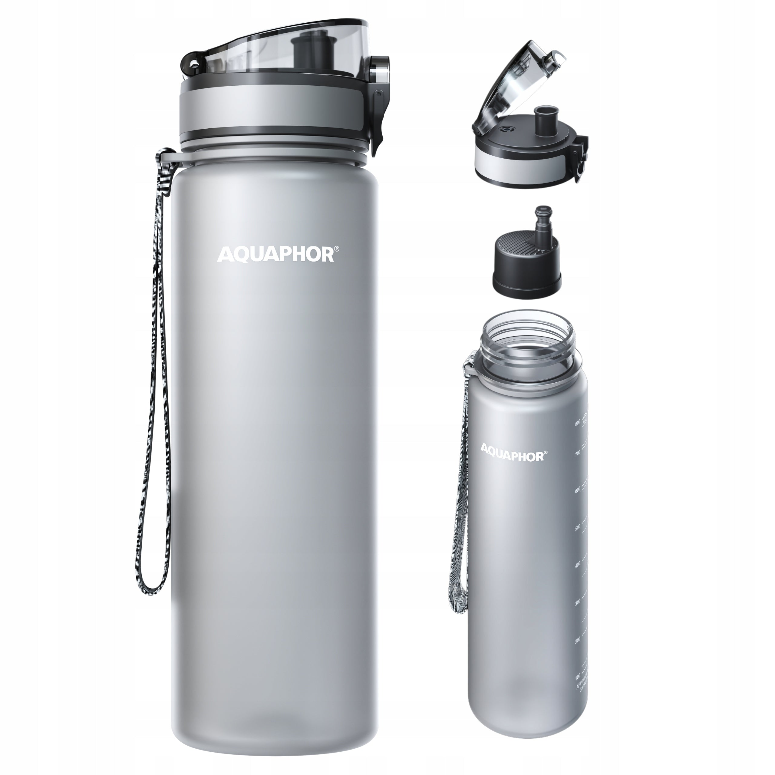 Filter bottle Aquaphor City 800ml, grey