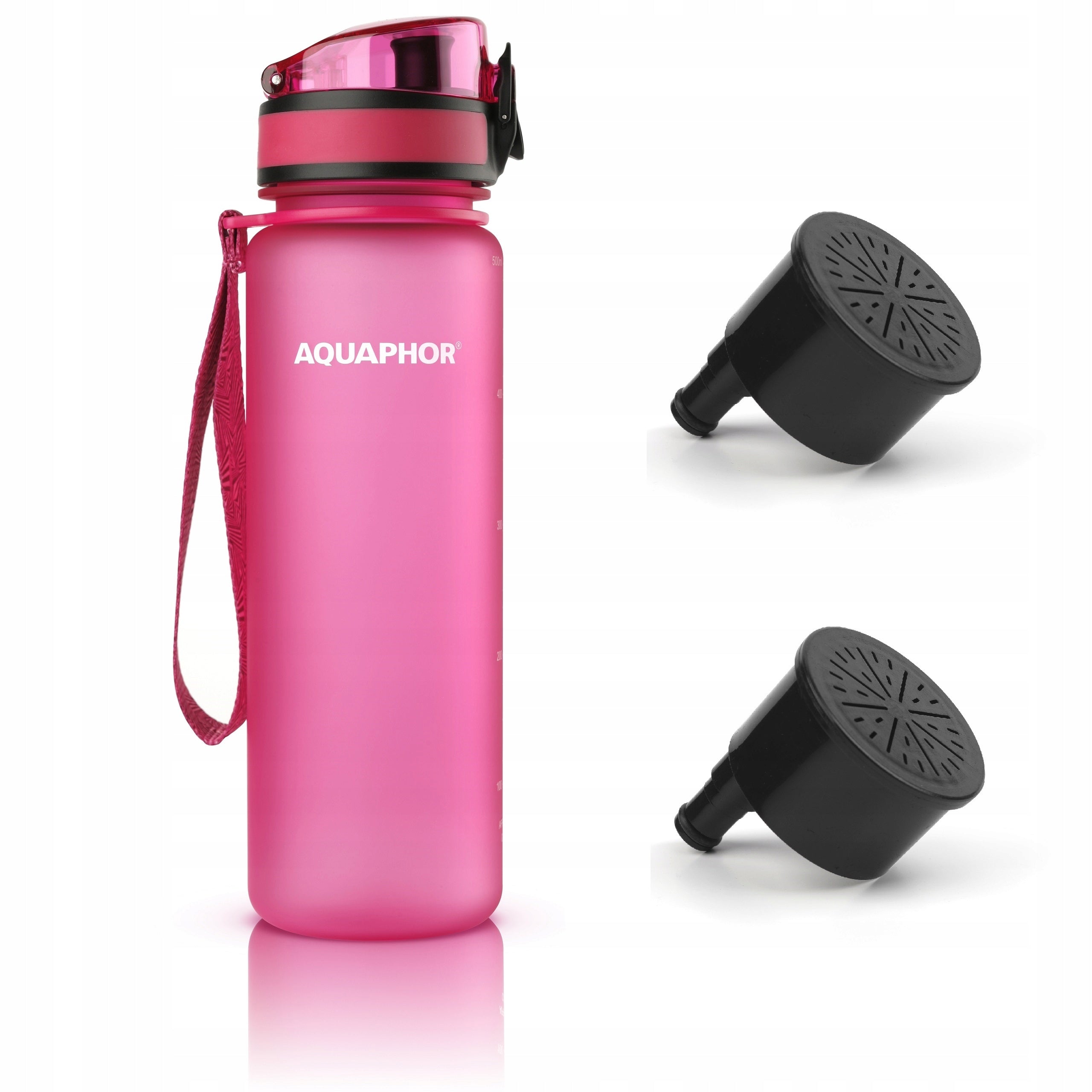Filter bottle Bottle AQUAPHOR City 500 ml Pink Set of 2 filters Brand Aquaphor
