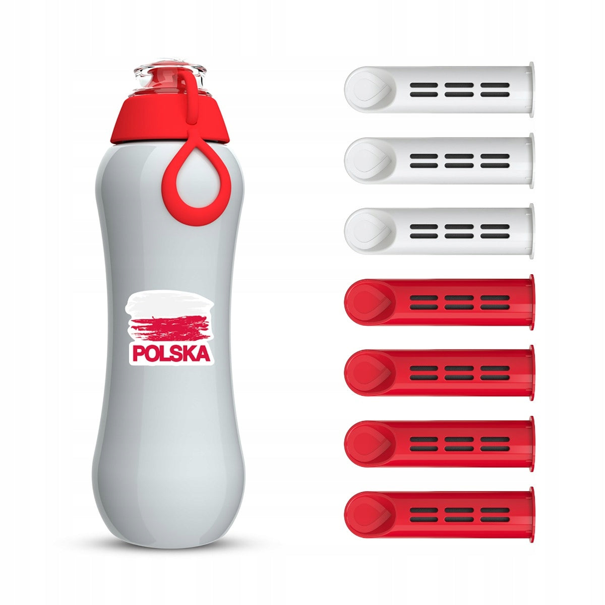 Filter bottle Dafi SOFT grey-poppy 0,5 l Poland with 7 filters