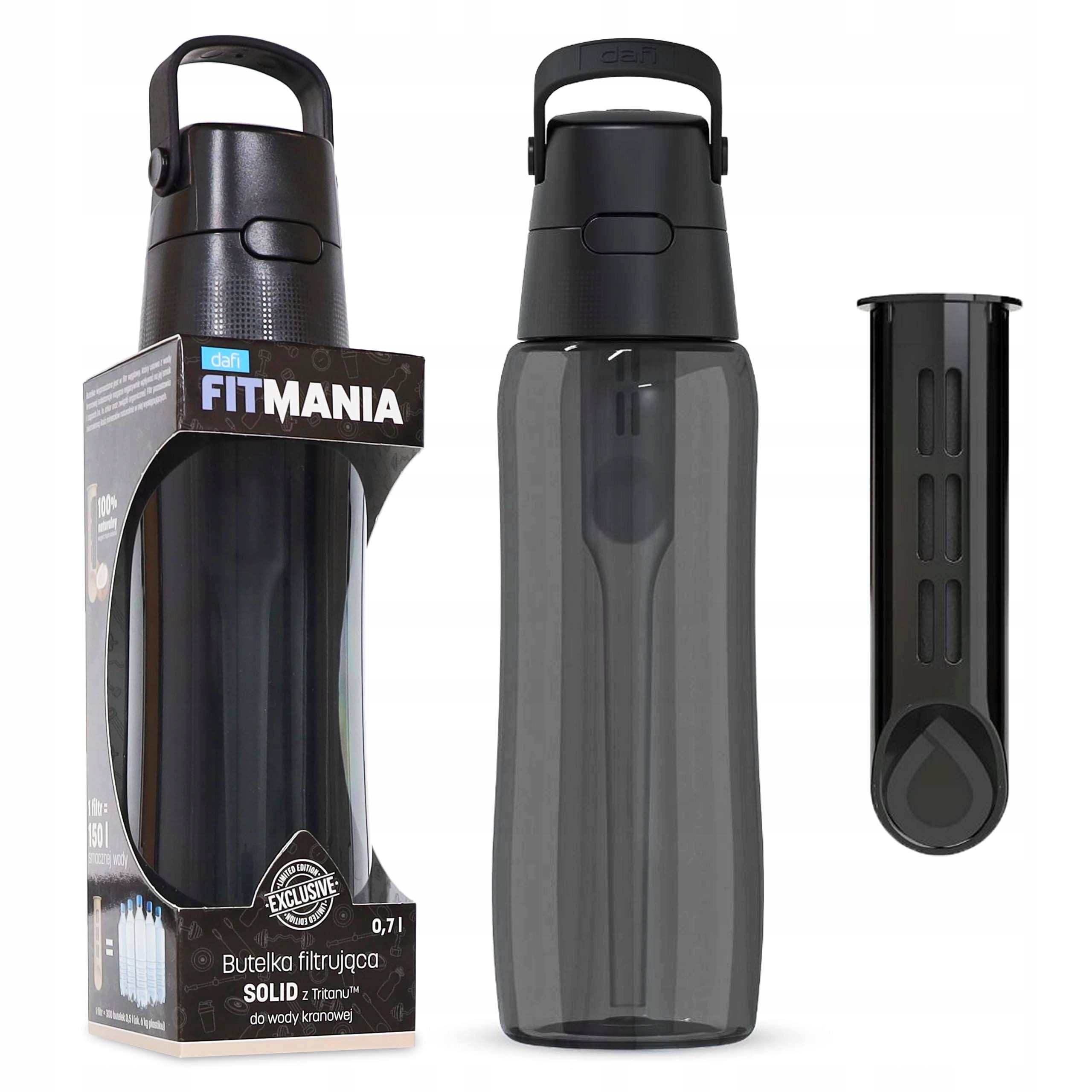 Filter bottle Dafi SOLID 0,7 l BLACK + 1 filter