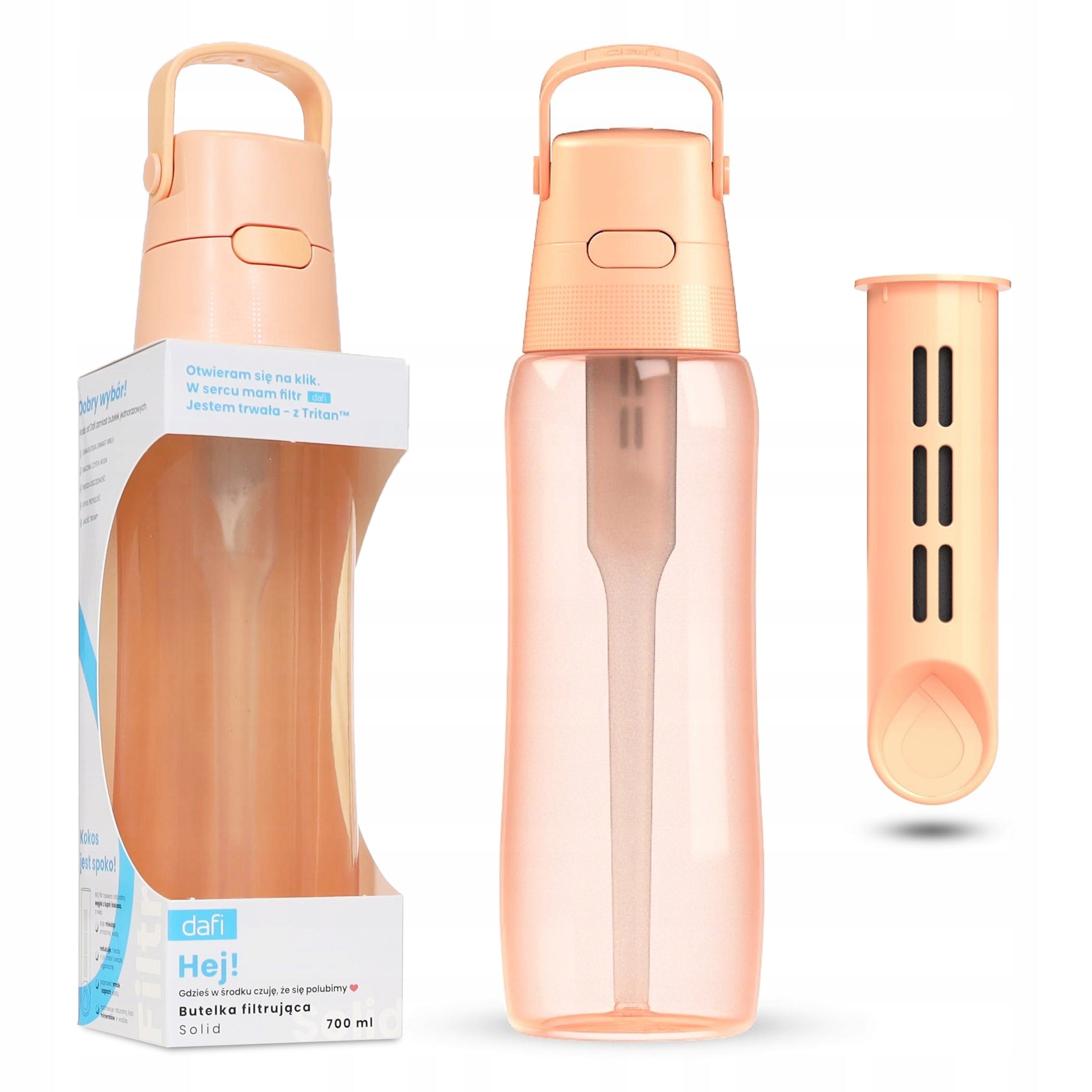 Filter bottle Dafi SOLID 0,7 l Peach Fuzz tinted with filter