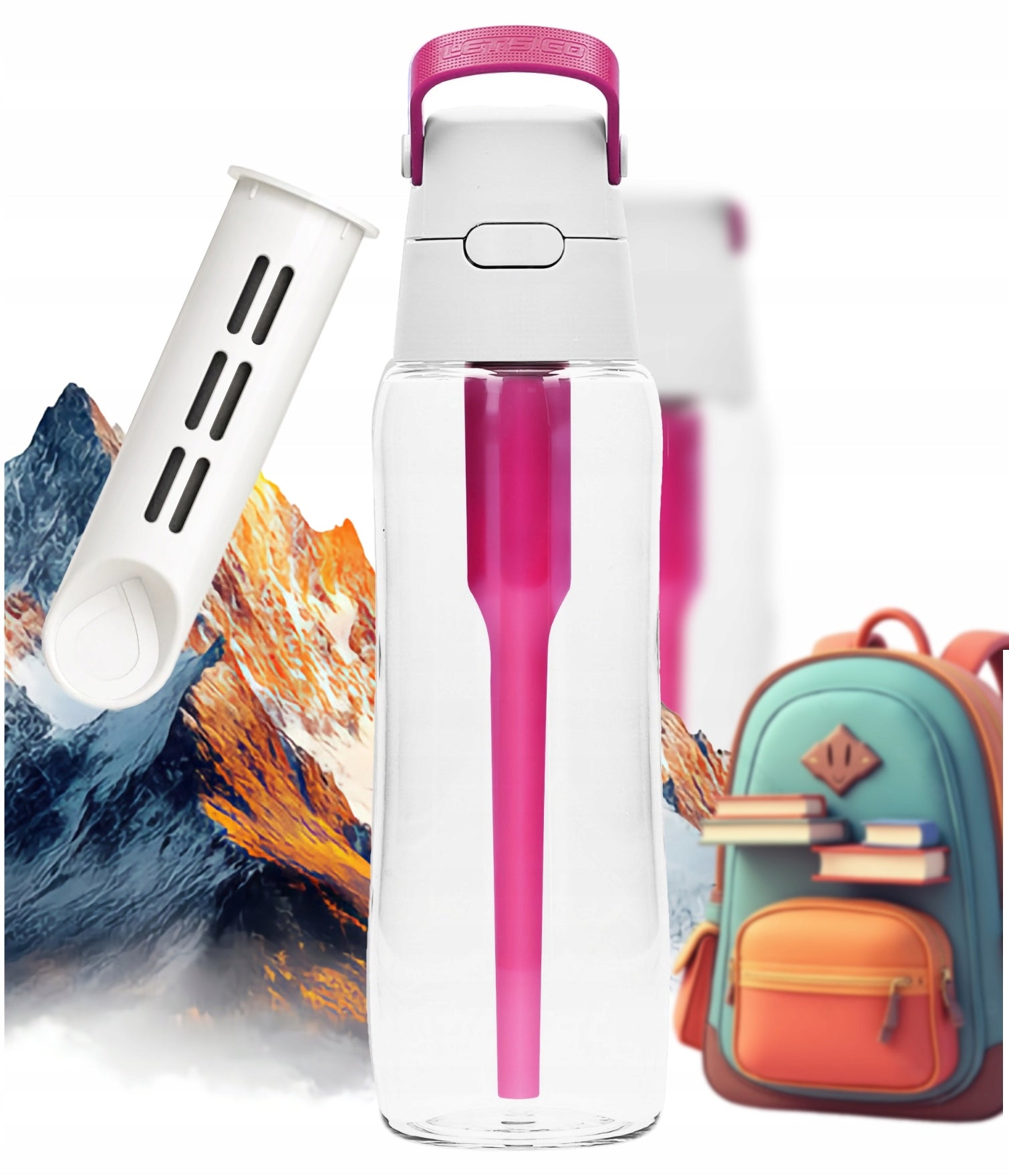 Filter bottle Dafi SOLID 0,7L pink | BPA FREE | eco choice