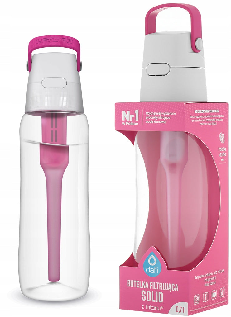 Filter bottle Dafi SOLID 0,7l PINK TRITAN Manufacturer code D.BUT.FIL.SOLID.0.7.FLA.P
