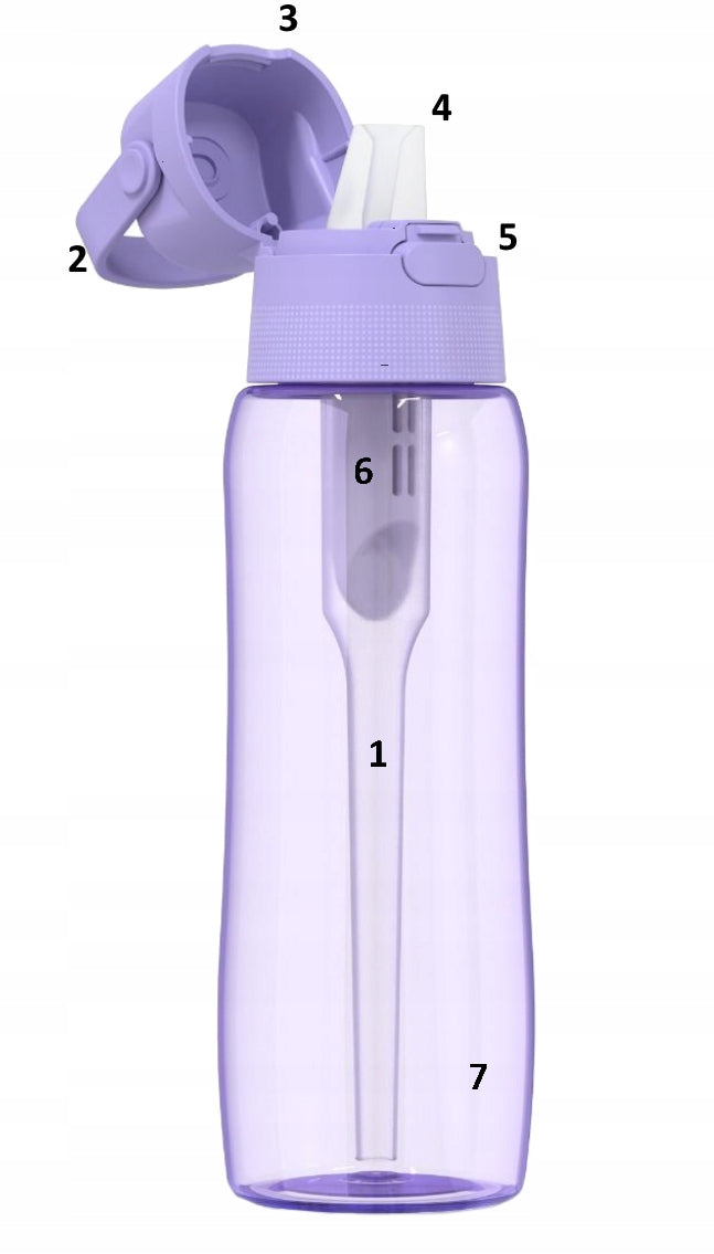 Filter bottle Dafi SOLID 0,7l lavender tinted + filter + BRUSH Brand Dafi