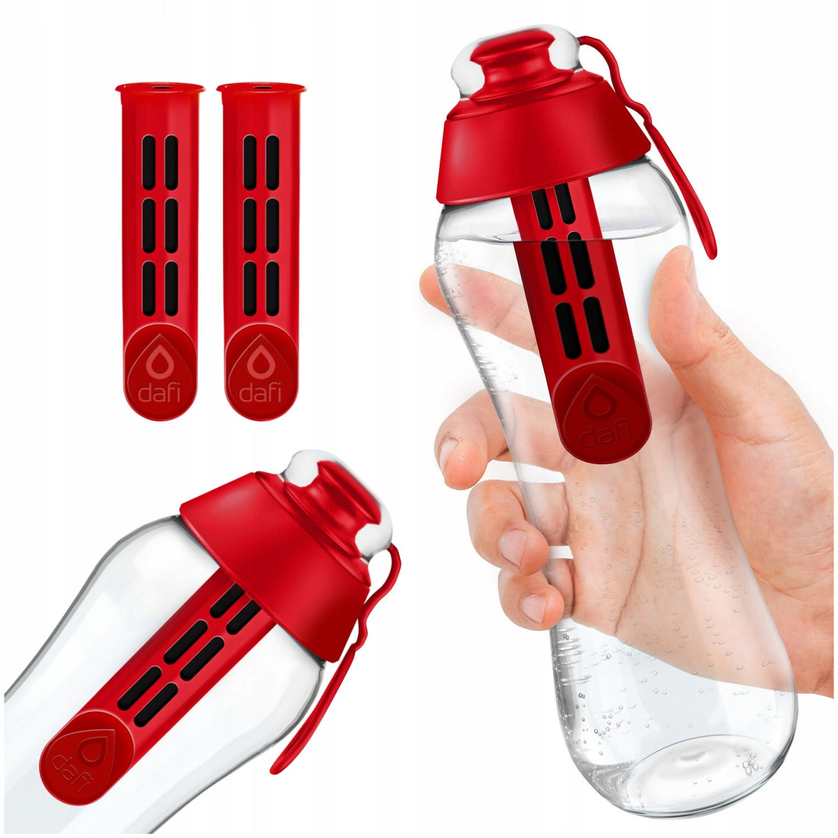 Filter bottle Dafi Soft 0,7 l red + 2 filters Manufacturer code D.BUT.DAFI.0.7.Z.2WK.MAK.P