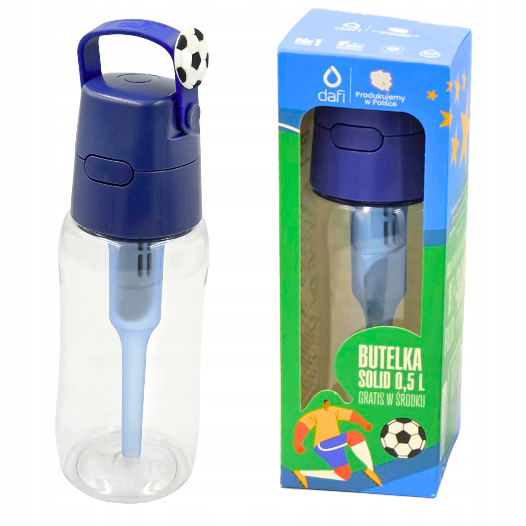 Filter bottle Dafi Solid 0,5 l/blue ball Manufacturer code D.BUT.FIL.SOLID.0.5.SZAF.P