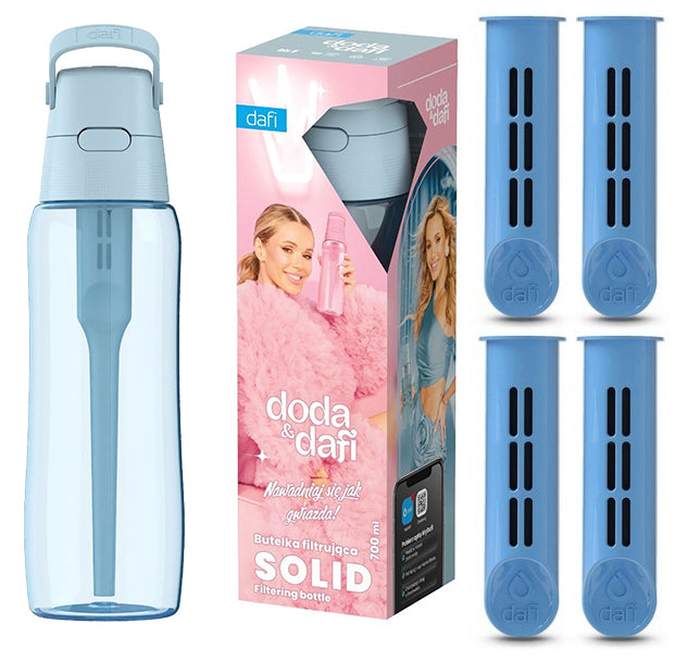 Filter bottle Dafi Solid 0,7 L DOVE BLUE blue + 4 FILTERS