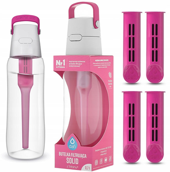 Filter bottle Dafi Solid 0,7 L Flamingo + 4 FILTERS