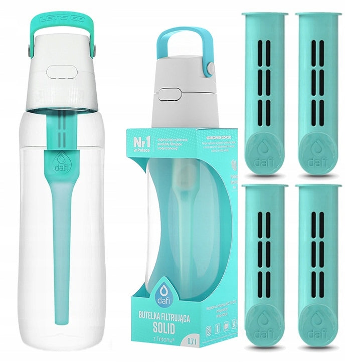 Filter bottle Dafi Solid 0,7 L Turquoise + 4 FILTERS