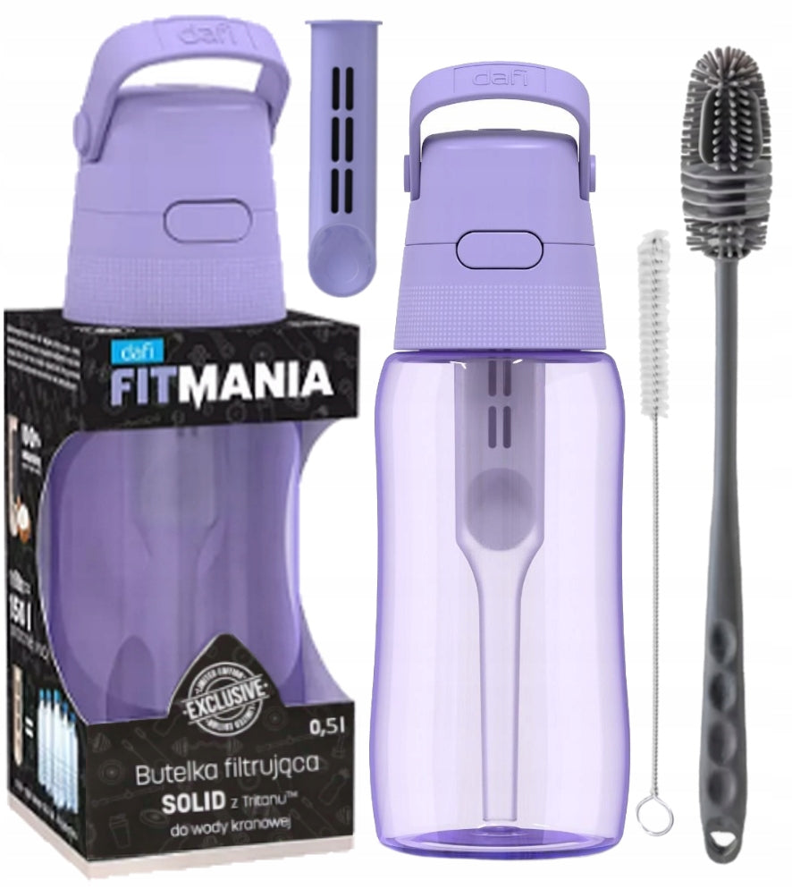Filter bottle Dafi Solid FitMania 0,5 lavender + wash brushes