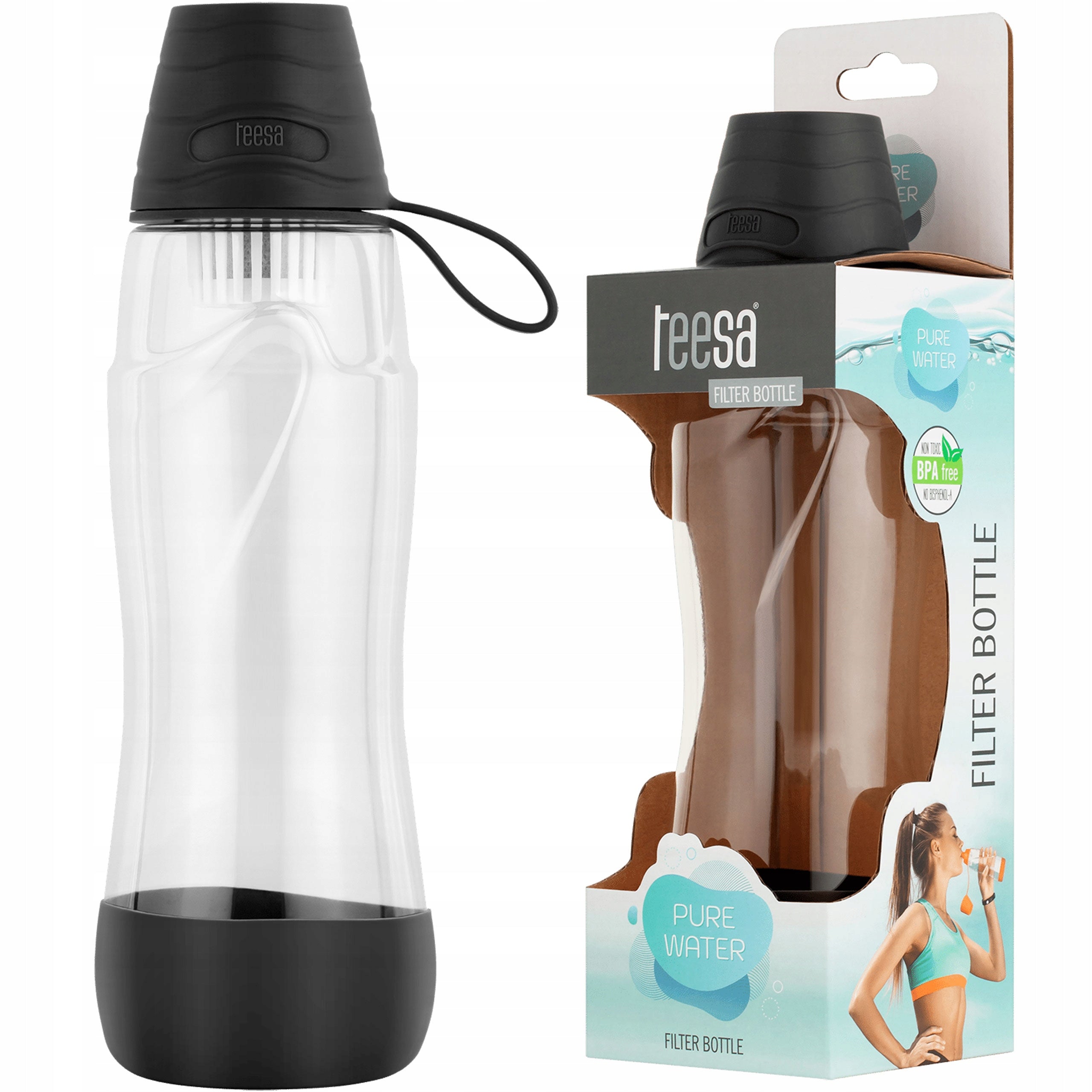 Filter bottle Teesa 0,7 l black Manufacturer code 5901436856467
