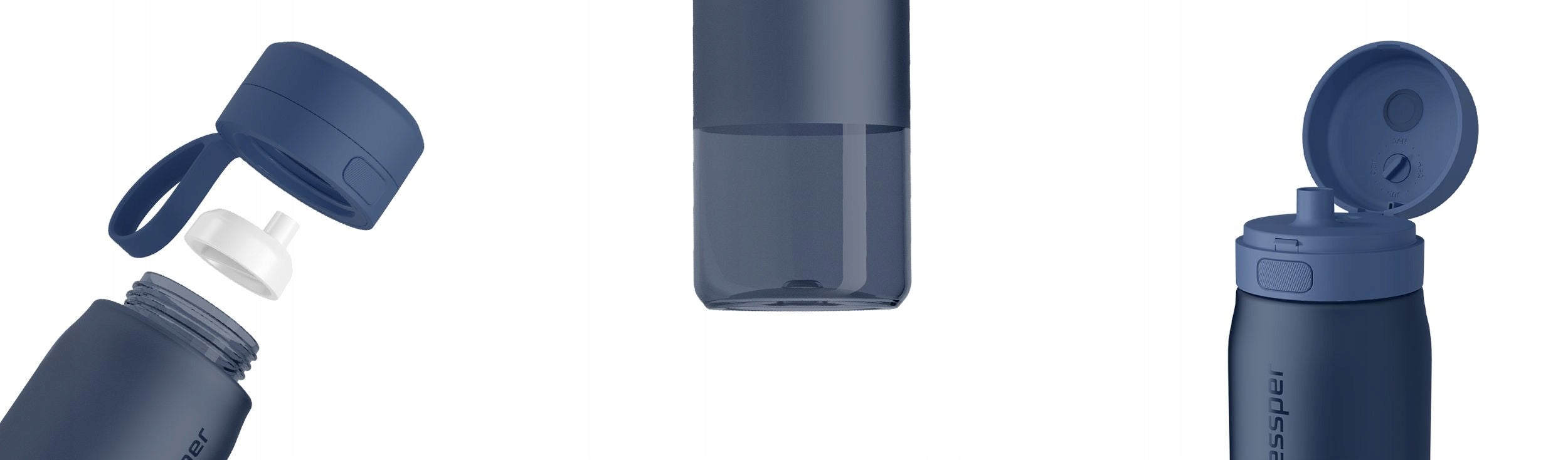 Filter bottle Wessper 1000ml Navy Blue 1l LARGE Brand Wessper
