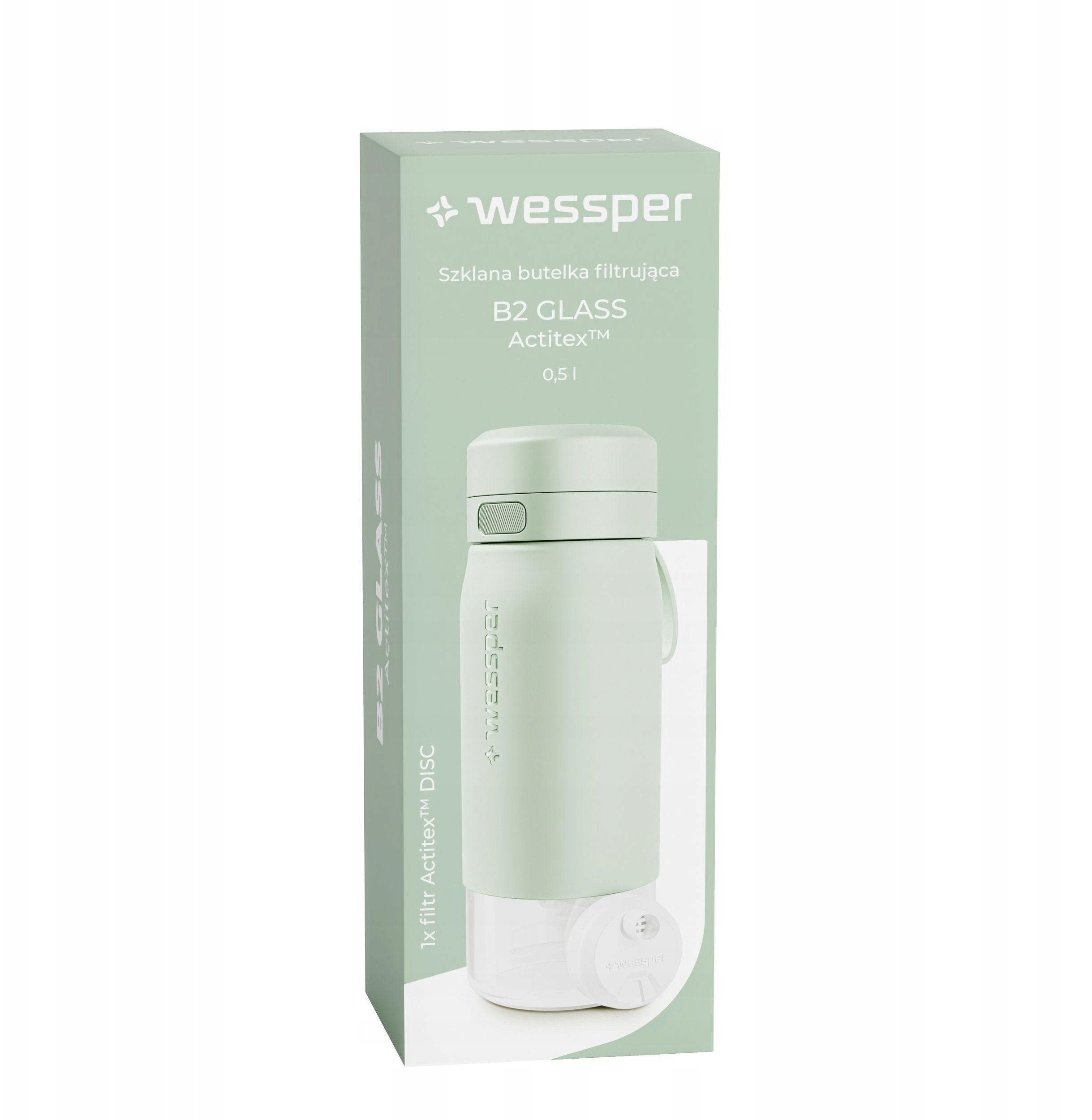 Filter bottle Wessper B2 GLASS Actitex 500ml Mint (WES270-500-MT_K)
