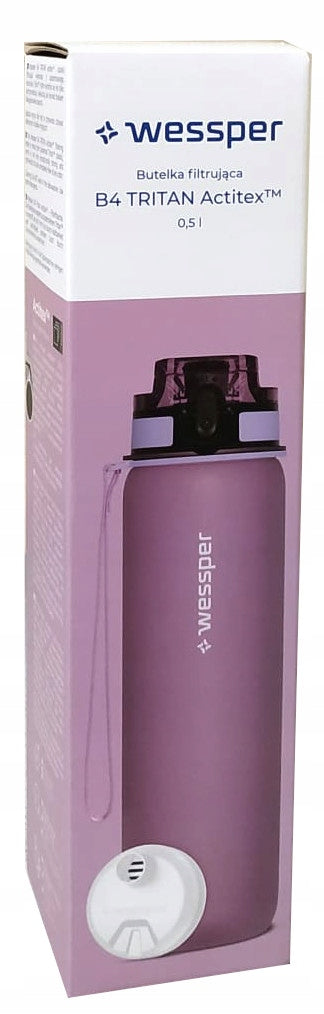 Filter bottle Wessper B2 Tritan Actitex 0,5 l purple