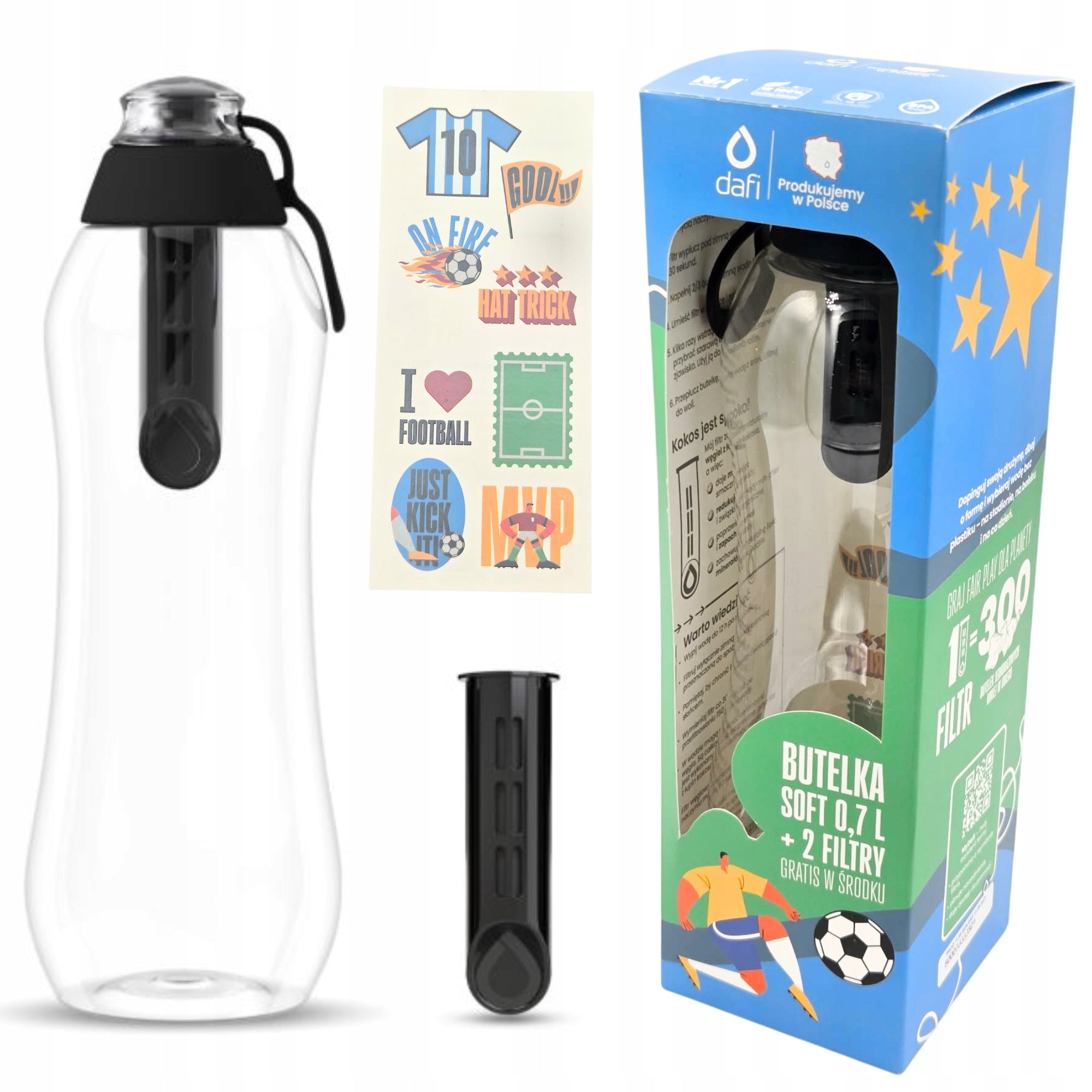 Filter bottle for water Dafi Soft 0,7 l + 2 filters cartridges Dafi black