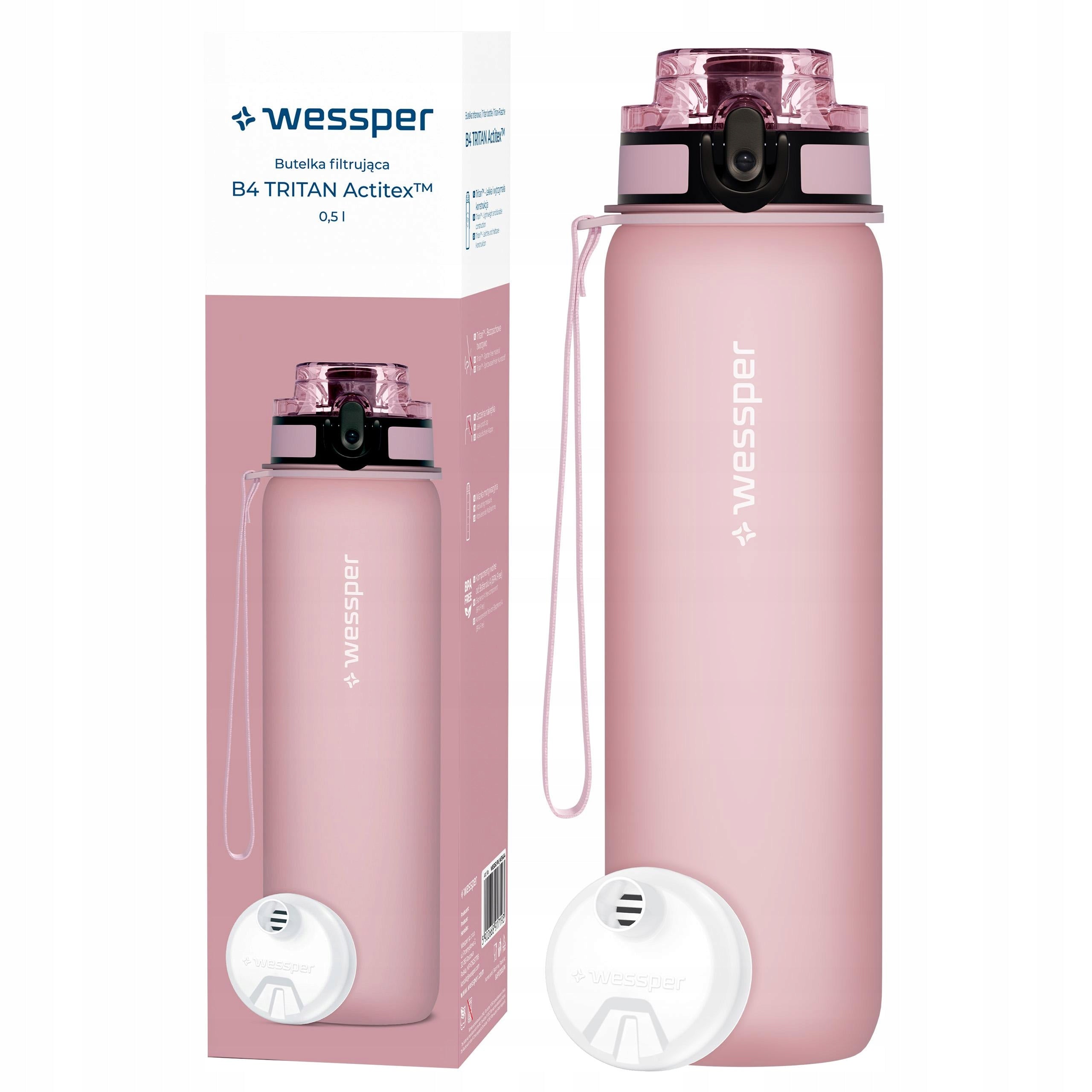 Filter bottle for water bottle with filter TRITAN BPA FREE Wessper B4 500ml