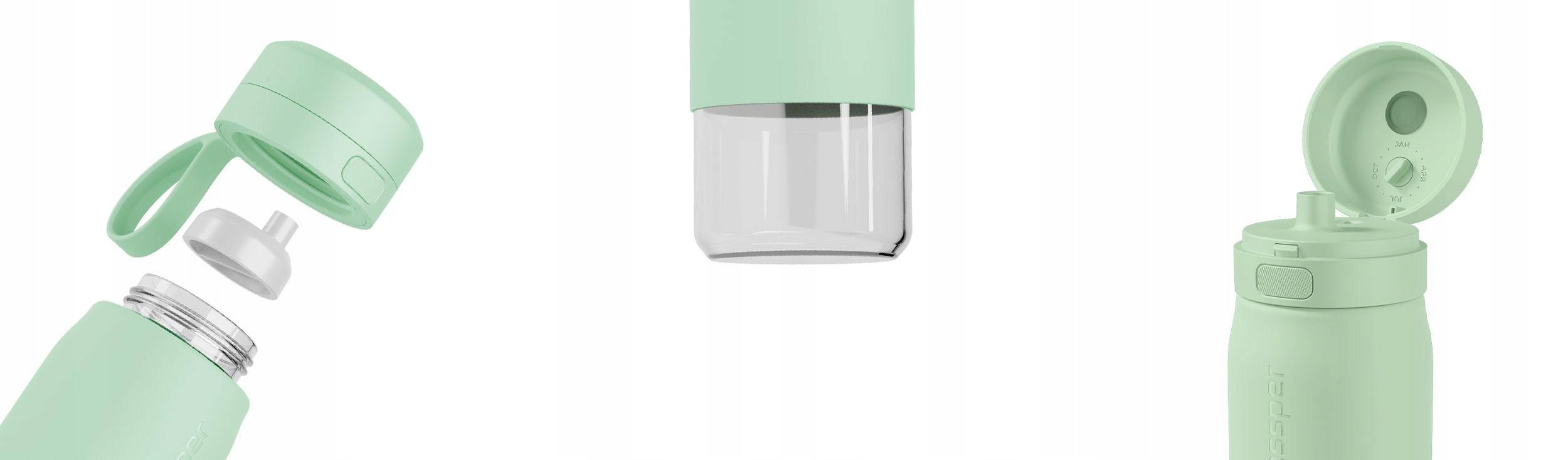 Filter bottle glass water bottle WESSPER B2 ACTITEX 700ml +3x filter Packaging status original