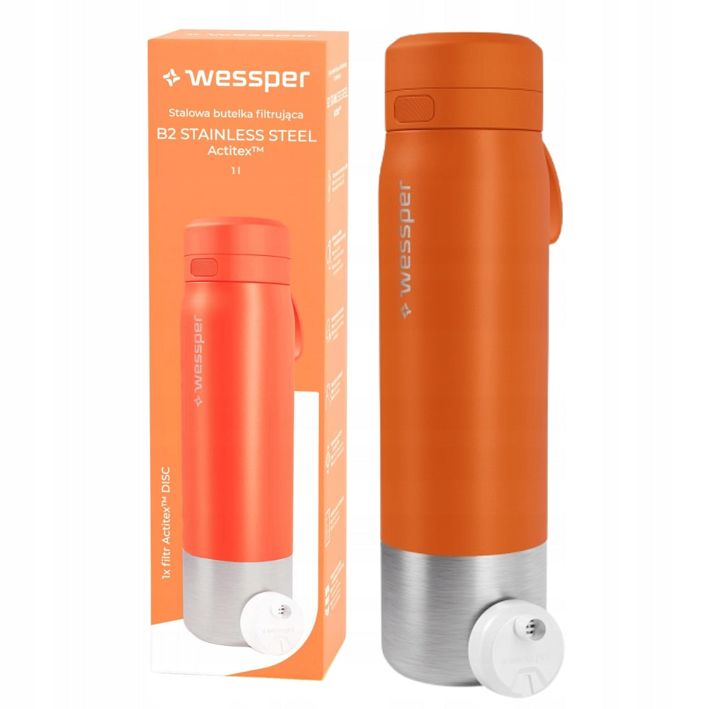Filter bottle steel water bottle B2 Actitex 0,7l - Orange