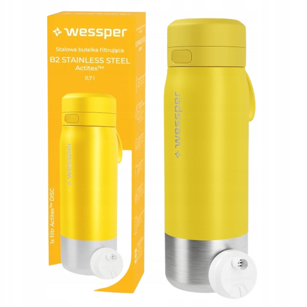 Filter bottle steel water bottle B2 Actitex 0,7l - Yellow