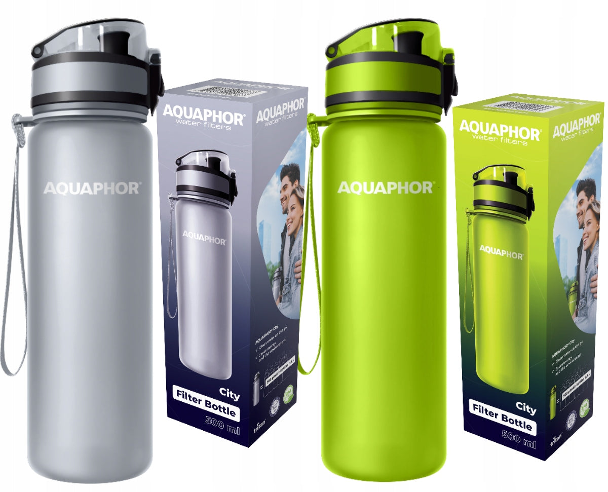 Filter bottles AQUAPHOR CITY 0,5 L grey and green Brand Aquaphor