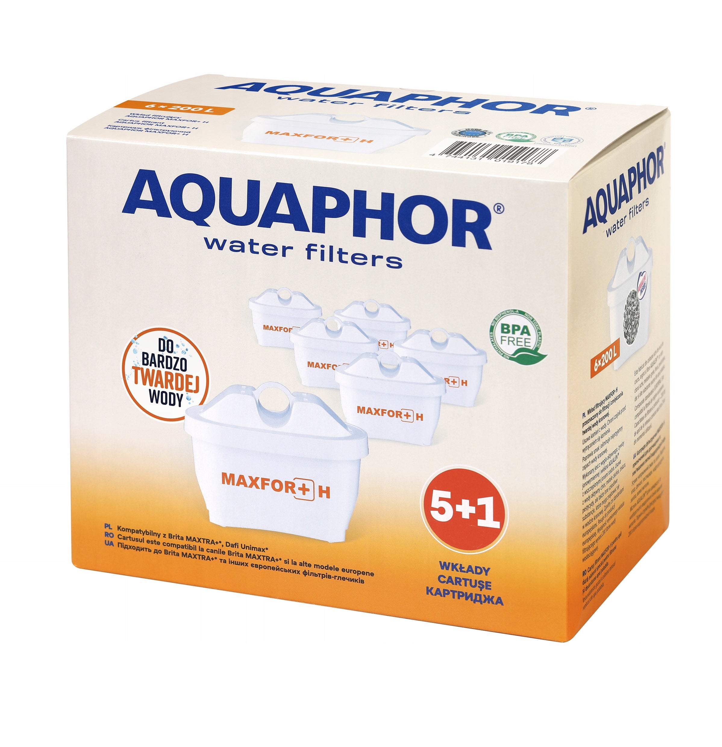 Filter cartridge Aquaphor Maxfor+ H 6 pcs. EAN (GTIN) 4744131017112