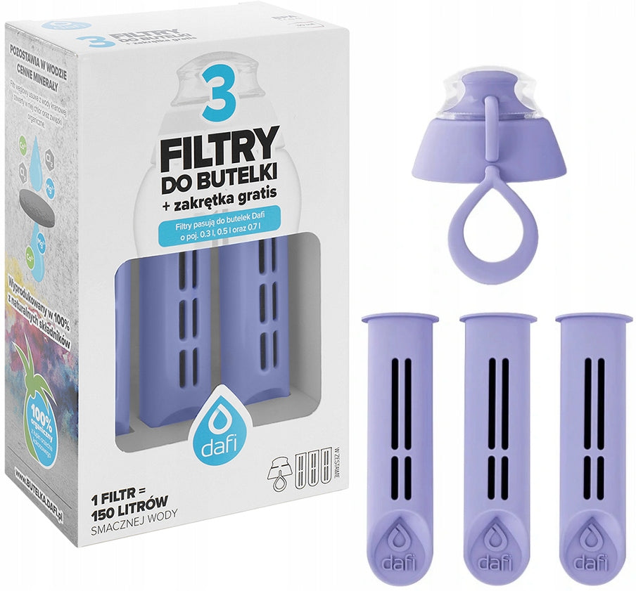 Filter for bottle DAFI (3pcs) + cap PURPLE