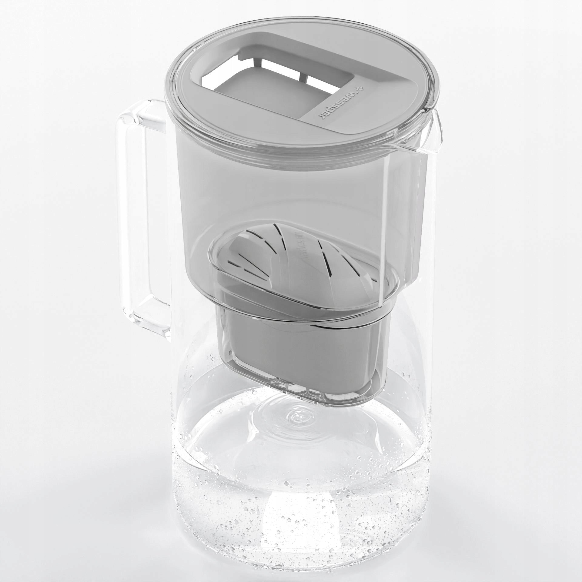 Filter glass jug Wessper D2 Borosilicate 3l grey + 4x filter Manufacturer code WES201-GR_+_3X_FL01